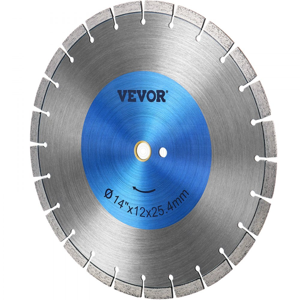 VEVOR Diamond Saw Blade 14\", Concrete Saw Blade Wet or Dry Segmented Cutting Wheel Masonry Wet Saw Blade General Purpose Power Saw 12mm for Concrete Brick Block Masonry