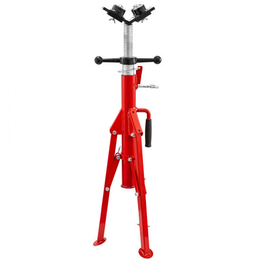 VEVOR Pipe Jack Stand with 4-Ball Transfer V-Head and Folding Legs 1500LB Welding Pipe Stand Adjustable Height 28-52IN 1107A-type Pipe Jacks for Welding