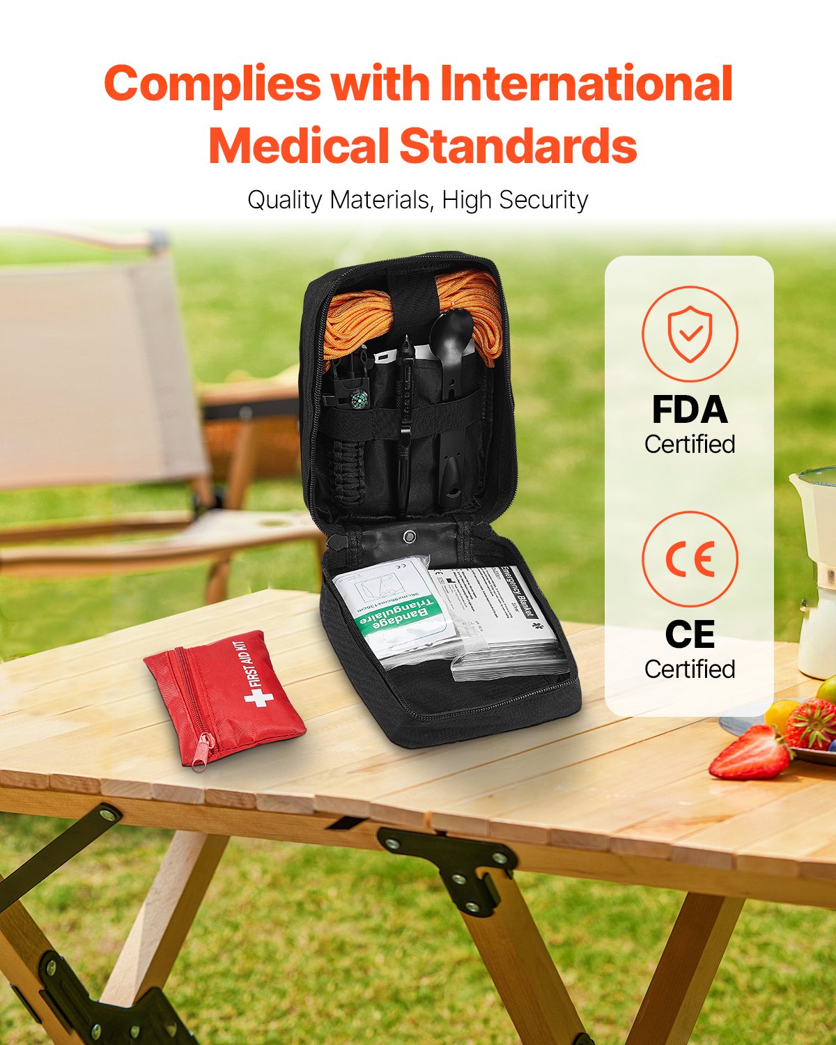 Comprehensive 250-Piece Survival First Aid Kit, 600D Nylon Trauma Bag for Camping, Hiking, Boating, Earthquake, Hunting & Outdoor Adventures