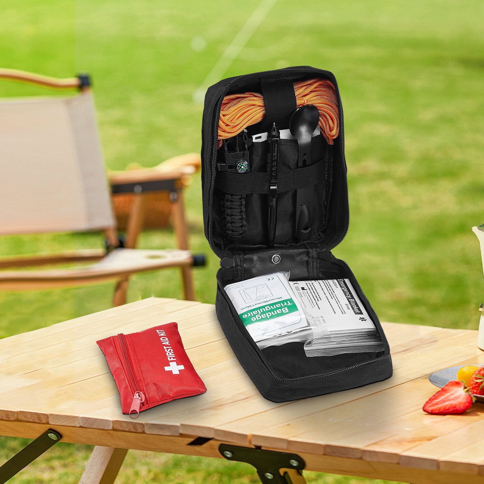 Comprehensive 250-Piece Survival First Aid Kit, 600D Nylon Trauma Bag for Camping, Hiking, Boating, Earthquake, Hunting & Outdoor Adventures