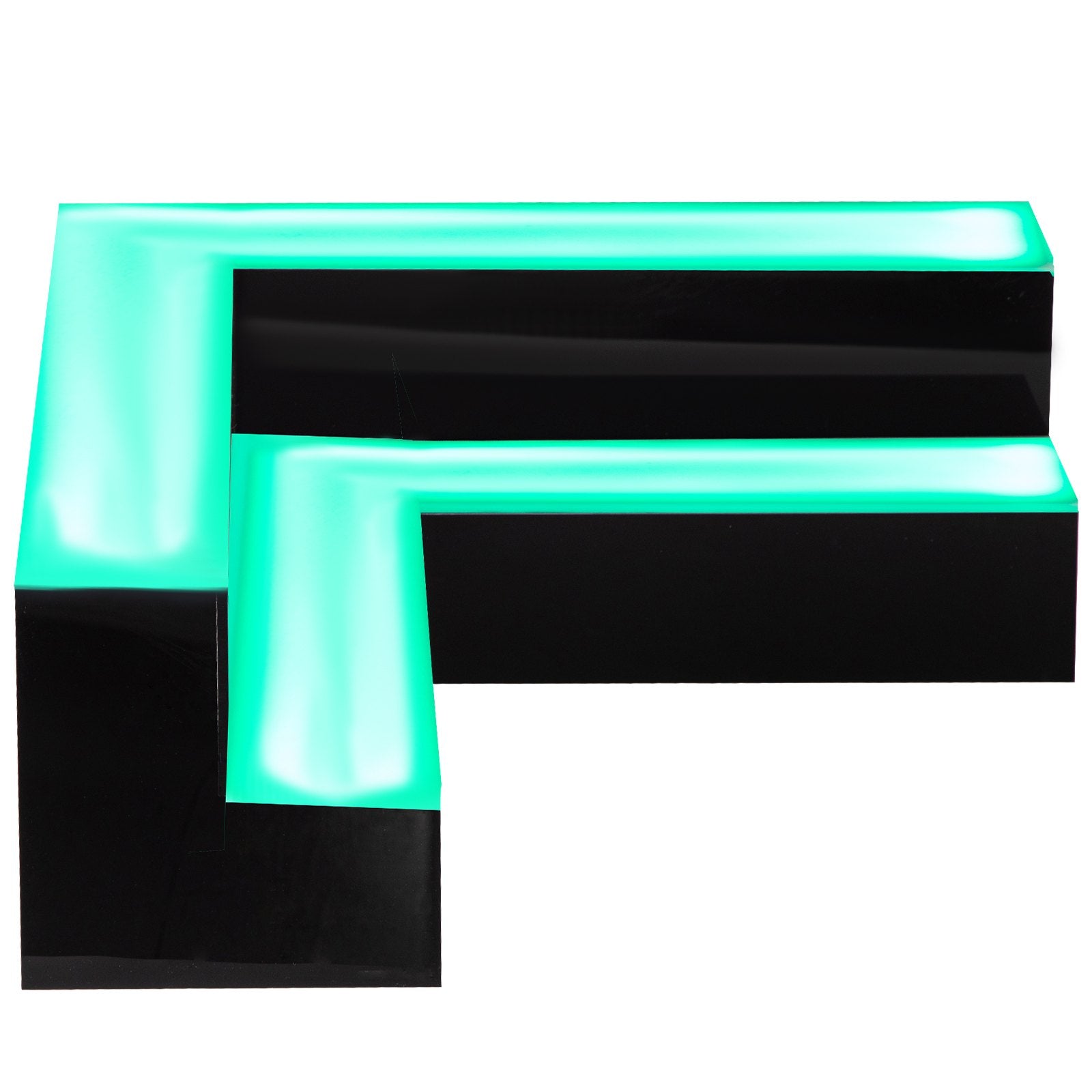 20-Inch Corner LED Liquor Display Shelf - 2-Step Acrylic Bottle Holder with Remote & App Control for Home or Commercial Bar Lighting