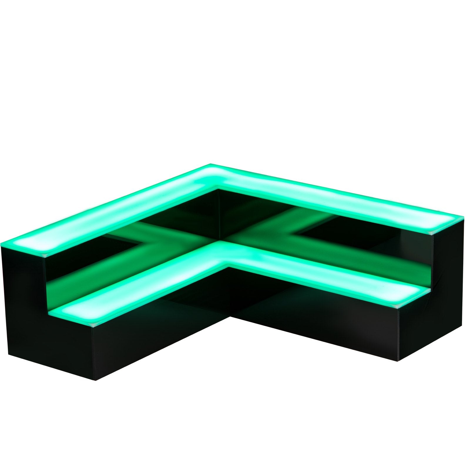 20-Inch Corner LED Liquor Display Shelf - 2-Step Acrylic Bottle Holder with Remote & App Control for Home or Commercial Bar Lighting
