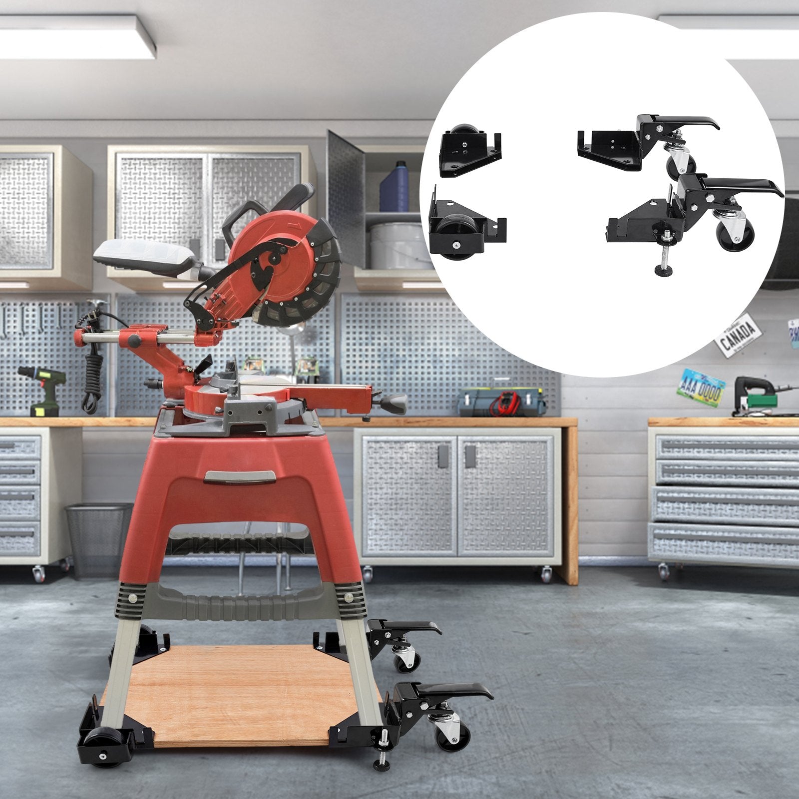 Universal Heavy Duty Mobile Base Stand, Adjustable 9.5" to Infinite, 400 lbs Capacity, Swivel Wheels for Woodworking, Bandsaw, Power Tools