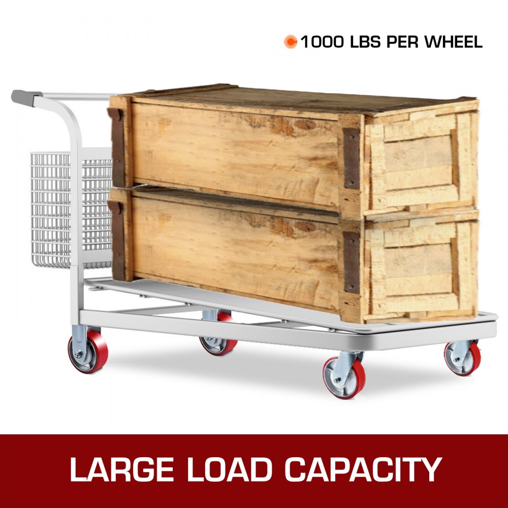 Vevor 4 Pack Swivel Caster Polyurethane 6" X 2" On Steel Wheel 2 Brake 2 Rigid