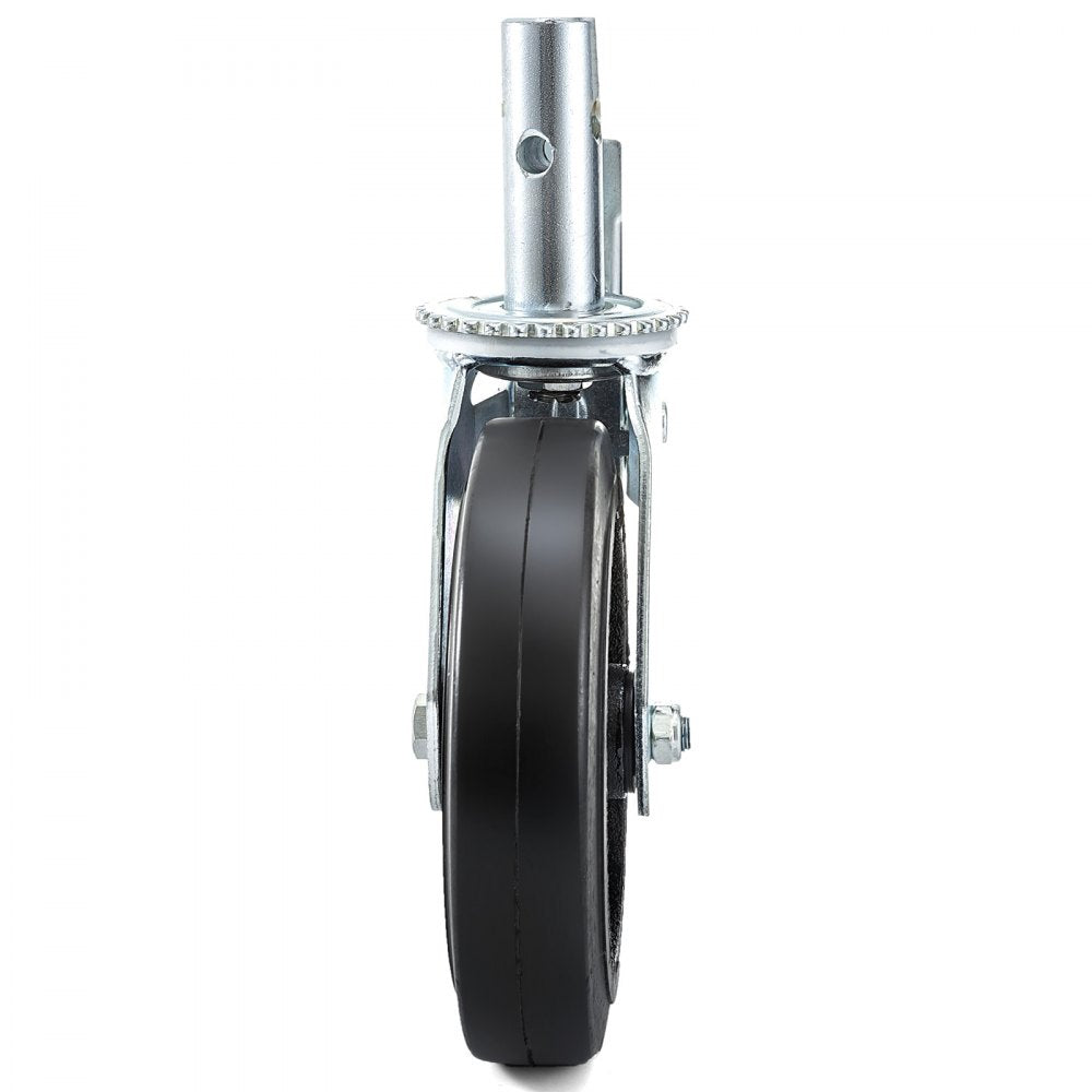 Set of 4 Heavy-Duty 8-Inch Polyurethane Swivel Casters with Dual Locks and Adjustable Legs, Supporting 1100 lbs Each