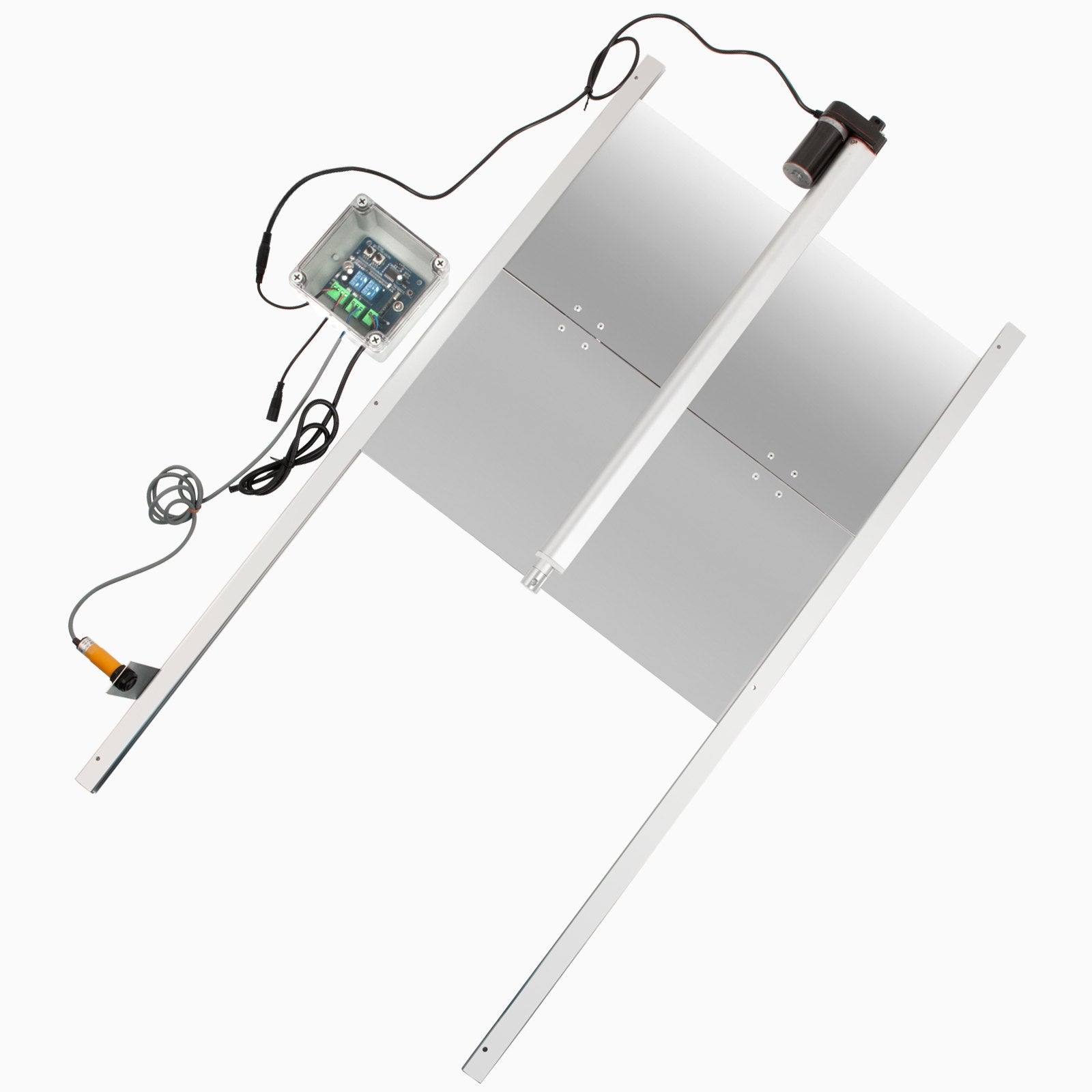 Automatic Poultry Coop Door Kit, Light Sensor & Infrared Protection, 20.4"x37.7", Prevent Crushing, Remote Control, IP44, Silver