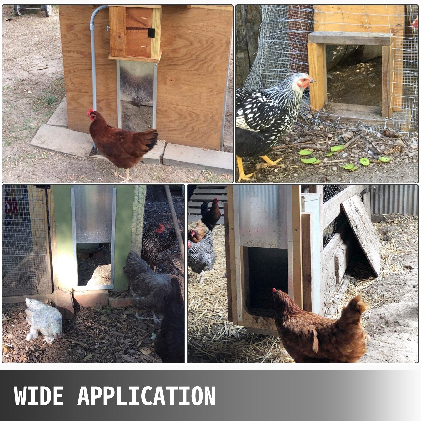 Automatic Poultry Coop Door Kit, Light Sensor & Infrared Protection, 20.4"x37.7", Prevent Crushing, Remote Control, IP44, Silver