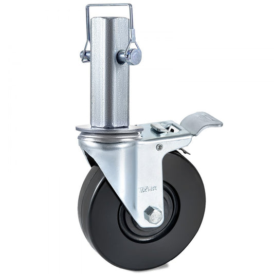 VEVOR 4 Pack 5 Inch Iron Core Polyurethane Swivel Caster with Dual Locking Brake Adjustable Legs 440 LBS Capacity per Wheel