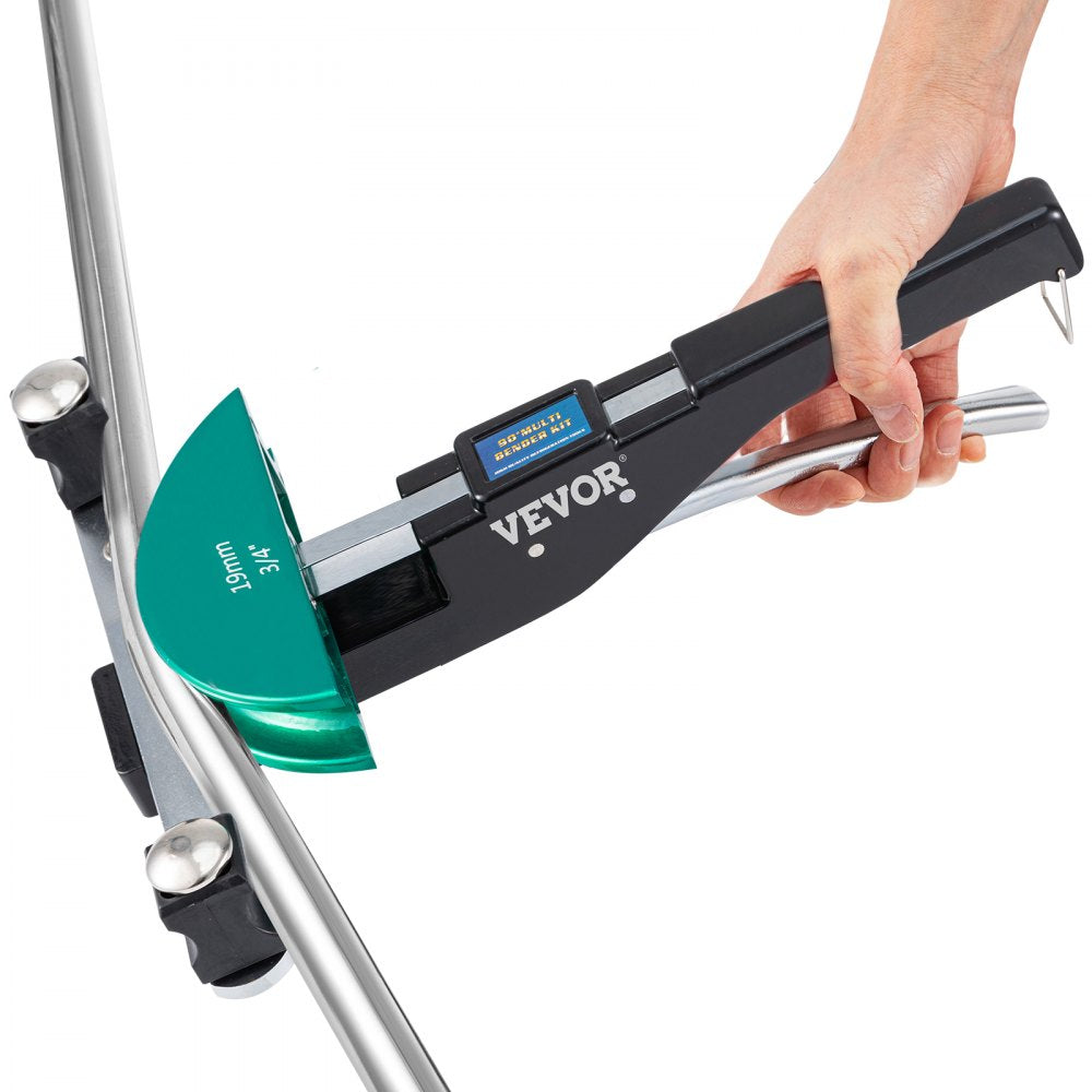 VEVOR Copper Pipe Bender, 7 Dies 1/4-7/8 inch 90 Degrees Forward and Reverse Bending, 6-22 mm for Copper & Aluminum Tubes with Reverse Bend Attachment