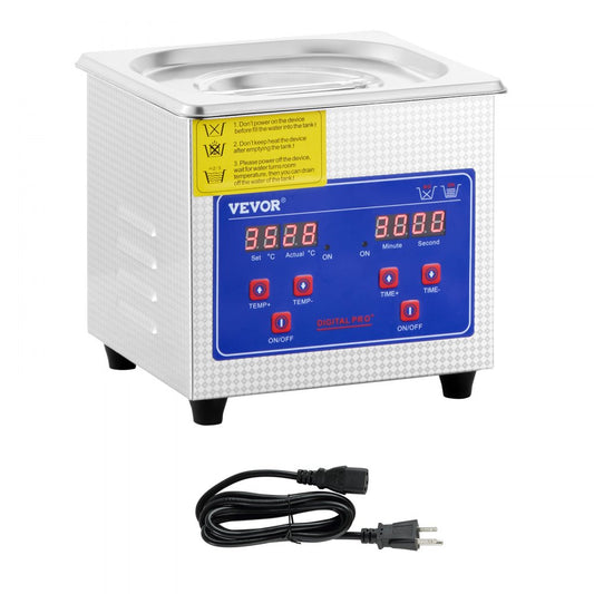 VEVOR Ultrasonic Cleaner 1.3L Professional Ultrasonic Cleaner with Digital Timer 40kHz Excellent Ultrasonic Cleaning Machine 110V for Jewelry Watch Ring Coin Diamond Eyeglasses Small Parts Cleaning
