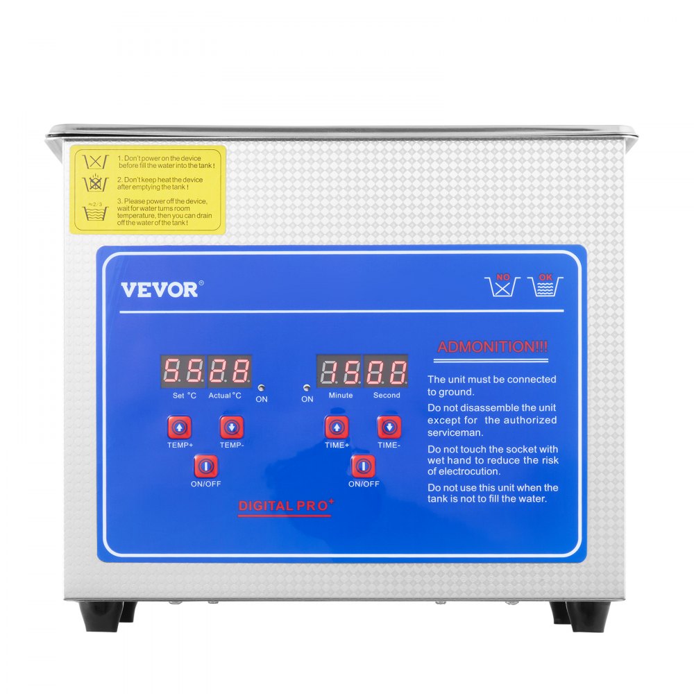 VEVOR Professional Ultrasonic Cleaner, 2.85 L Ultrasonic Jewelry Cleaner with Digital Timer & Heater, Stainless Steel Industrial Sonic Cleaner 40kHz for Glasses, Watches, Rings, Small Parts