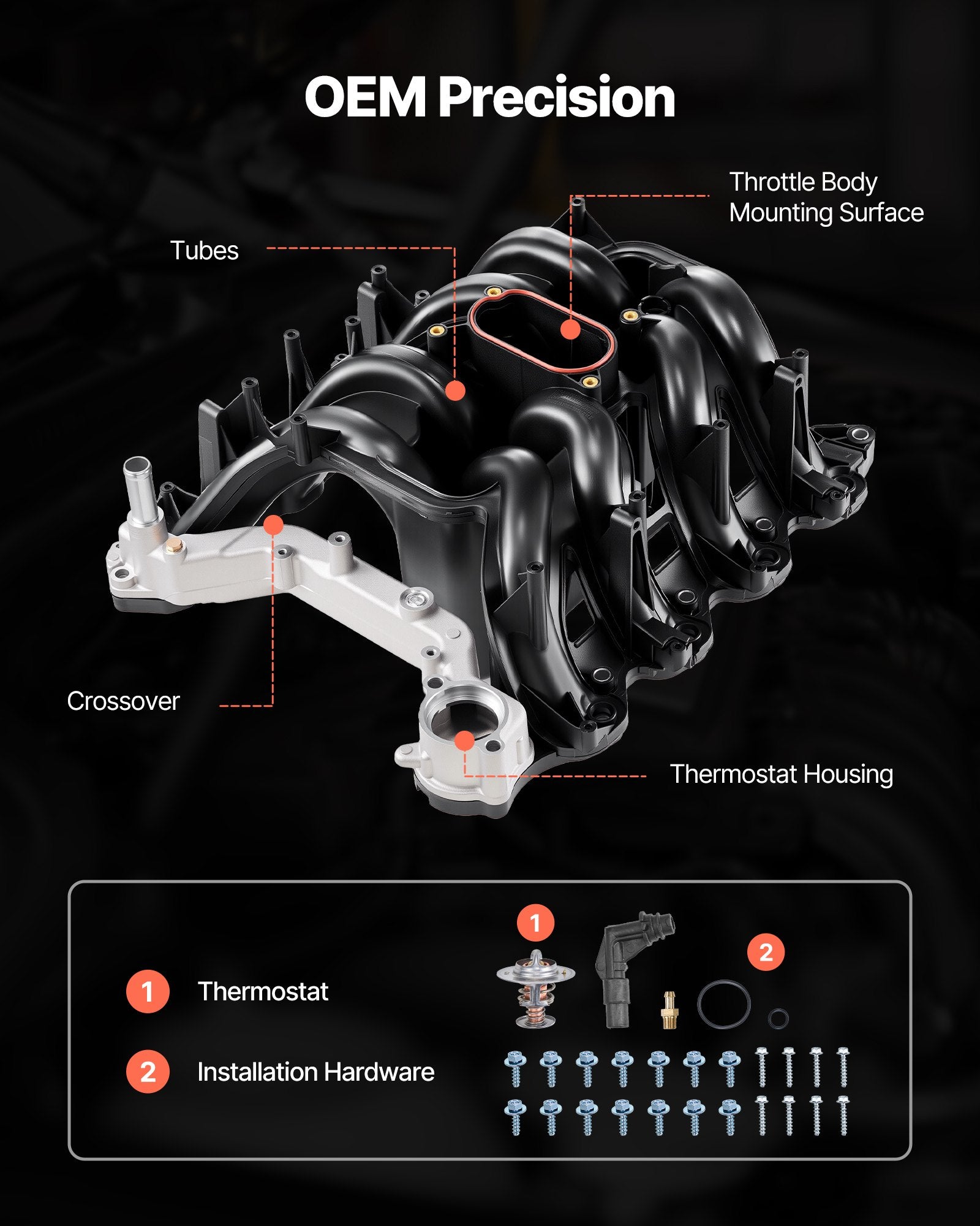 Enhanced Engine Intake Manifold Assembly with Gasket for 2000-2004 Ford F150/F250/F350 - Precision Fit, High-Performance Replacement, Model XTJ-040