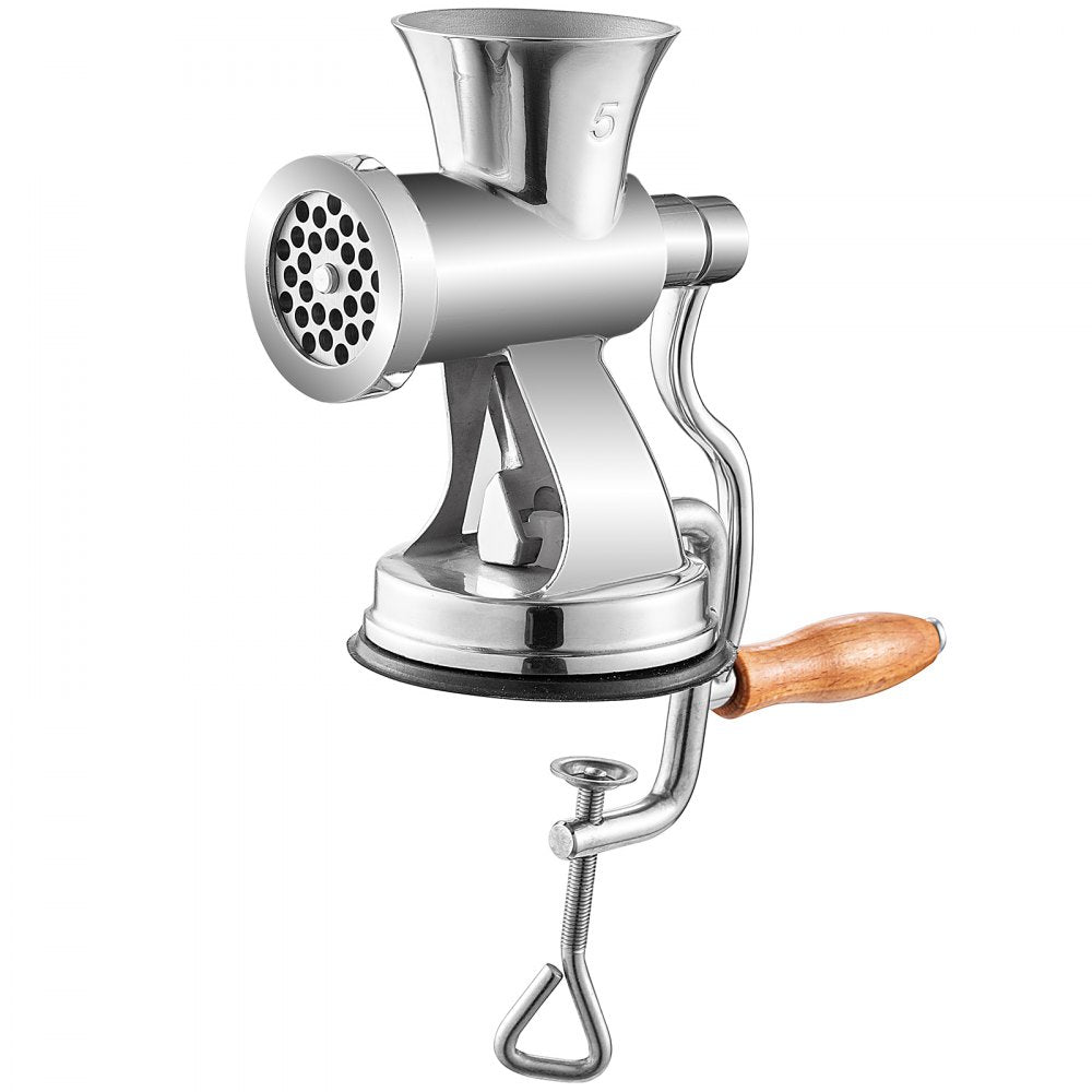 VEVOR Hand Operated Meat Grinder, 304 Stainless Steel Manual Meat Grinder, Multifunction Crank Meat Grinder Sausage Maker Powder Grinder, Household Manual Meat Mincer for Beef Chicken Pepper Mushroom