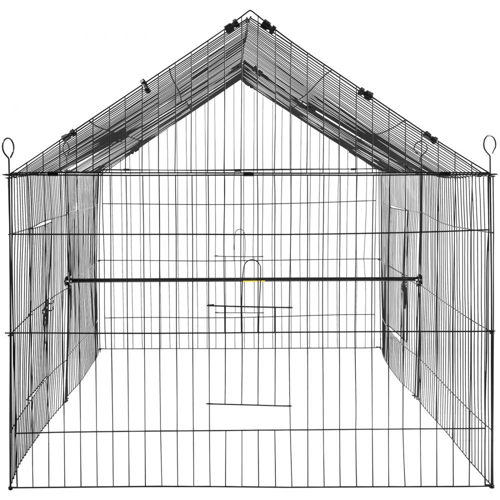 VEVOR Chicken Coop, 87" x 41.7" x 41", Rabbit Run Enclosure Pen with Waterproof and Sun-proof Cover for Outdoor, Indoor, Backyard, and Farm, Metal Pet Playpen Cage for Small Animals, Duck, Hen