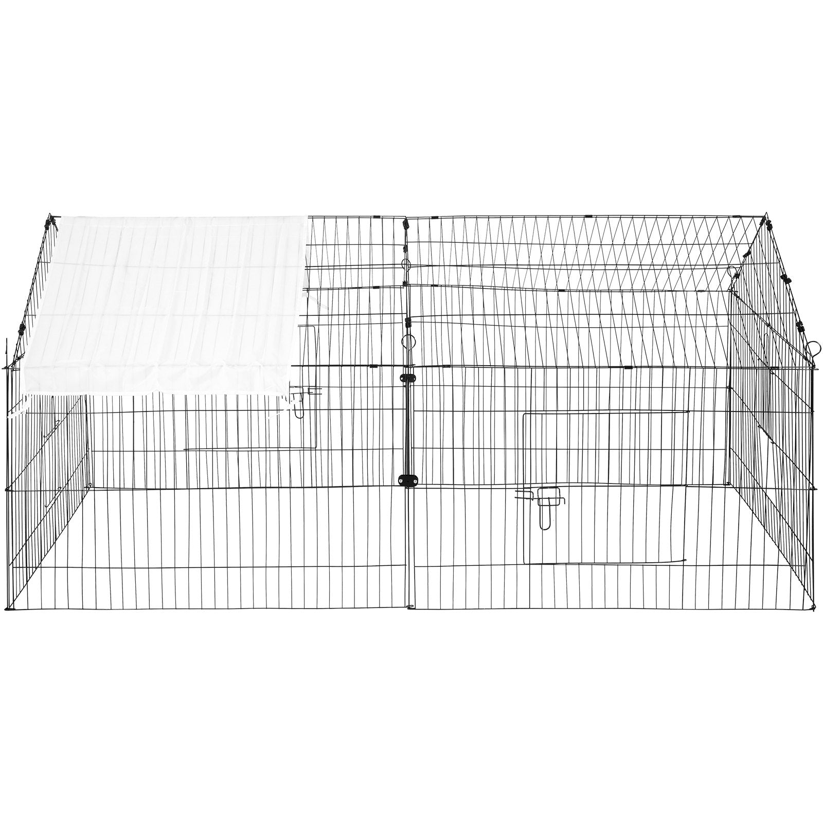 Spacious 87" Metal Chicken Coop & Rabbit Run with Weatherproof Cover, Secure Pet Playpen Cage for Small Animals, Ducks, Hens, Outdoor & Indoor Use