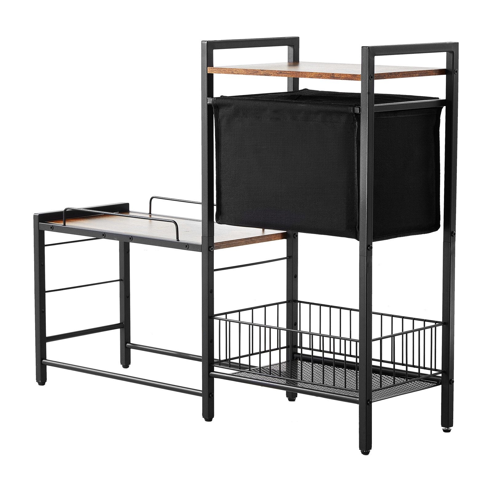 Elevated Pet Feeding Station with Storage Shelves, Dog Bowl Stand, Food and Toy Organizer for All Dog Sizes, Durable and Easy to Clean
