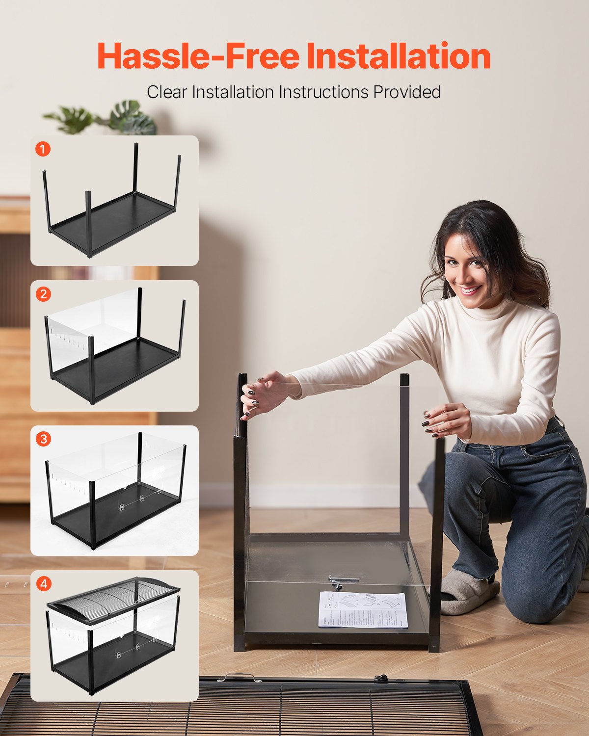 Transparent Hamster Habitat with 360° View, Spacious & Ventilated Cage for Small Pets - Easy Clean, Portable Home for Rats & Guinea Pigs