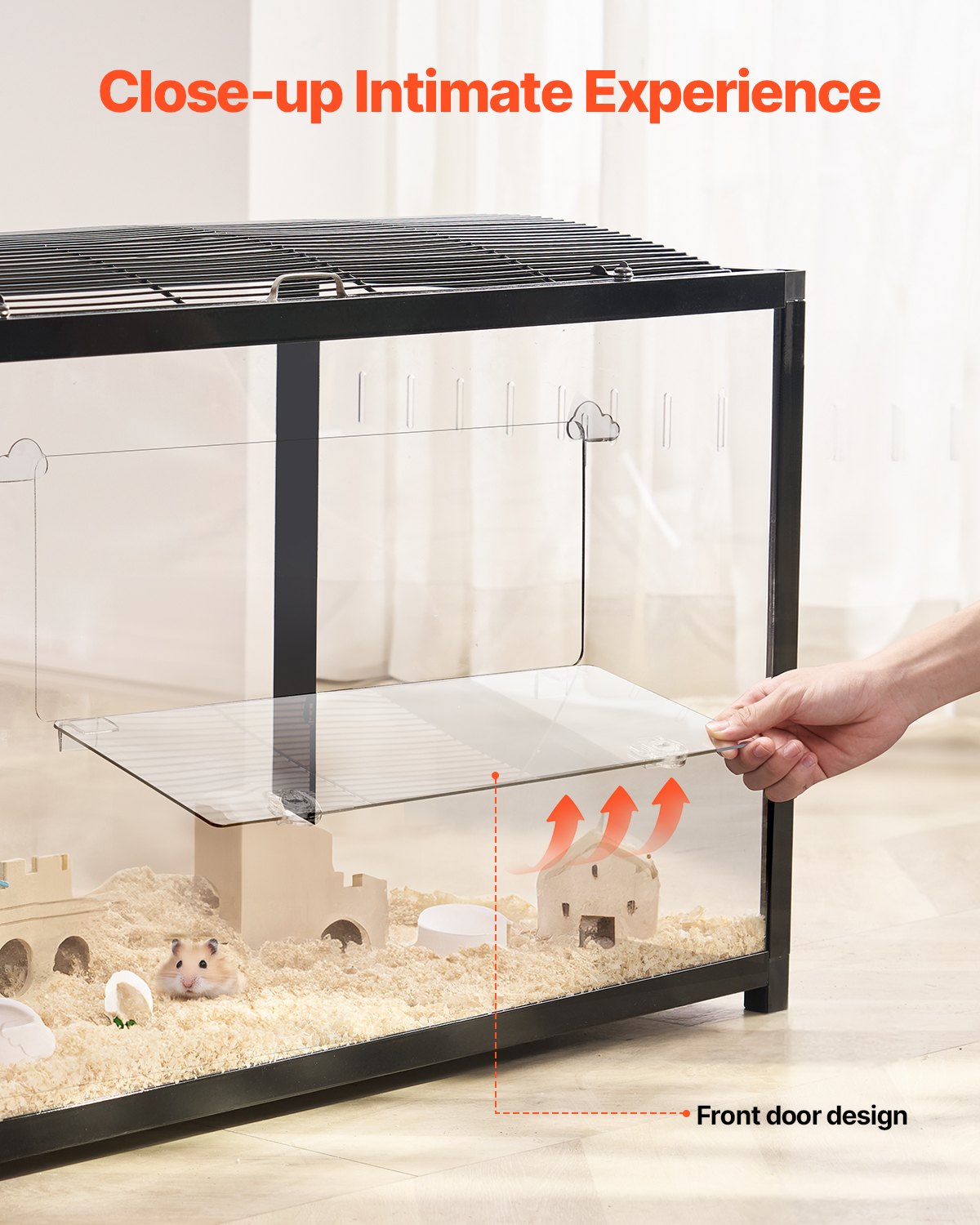 Transparent Hamster Habitat with 360° View, Spacious & Ventilated Cage for Small Pets - Easy Clean, Portable Home for Rats & Guinea Pigs