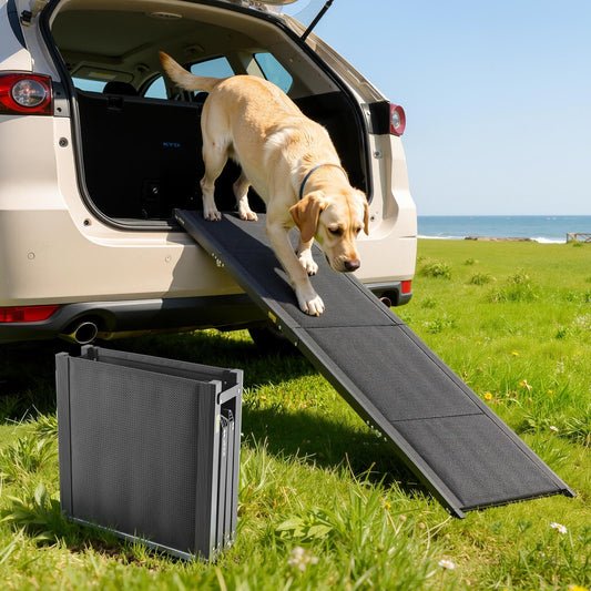 Folding Dog Ramp for Cars - 71" x 20", Non-Slip Oxford Fabric, Portable Pet Stair for Medium & Large Dogs, SUV & Truck Compatible, Supports 250lbs