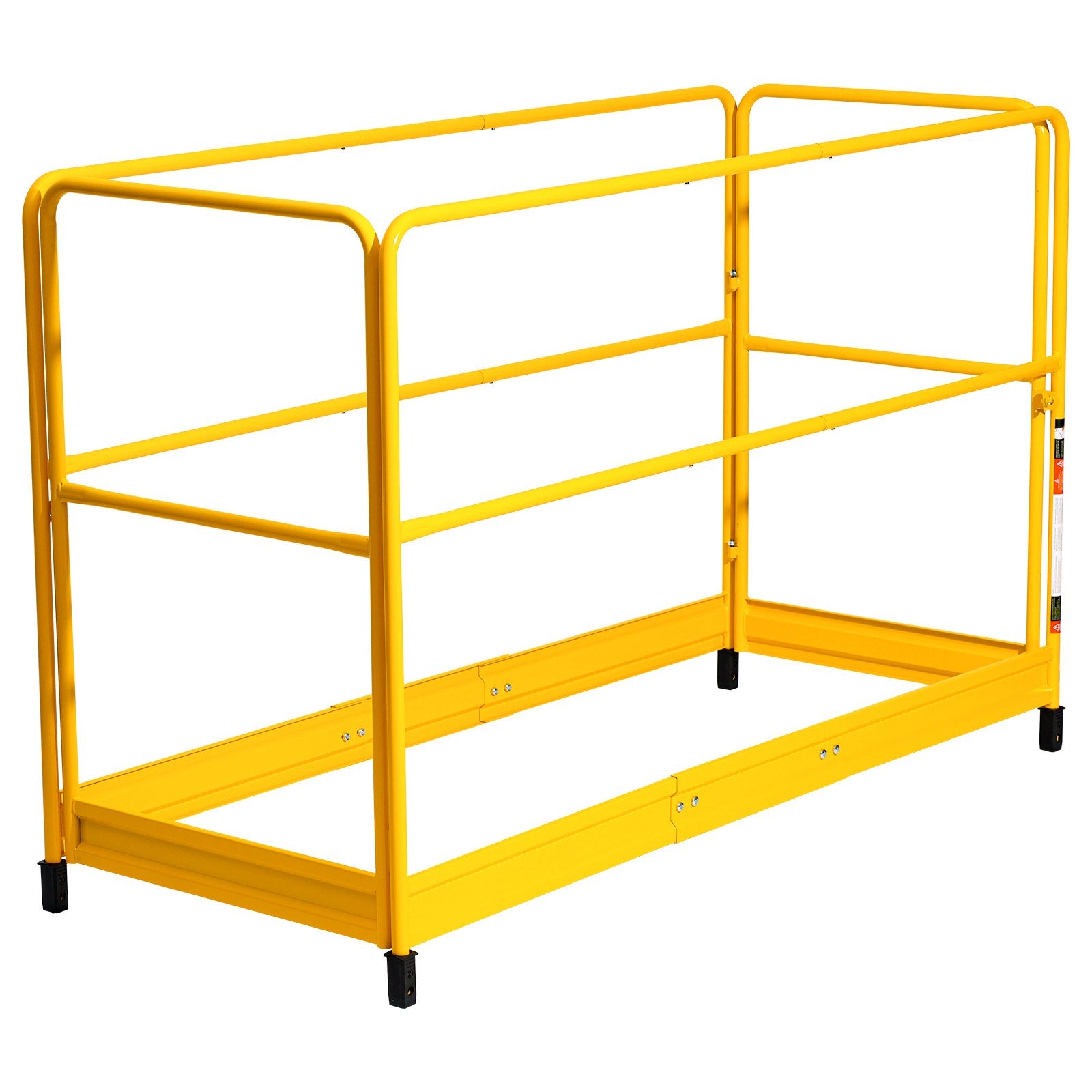 6-Foot Rustproof Carbon Steel Scaffolding Guardrail, 55.4 lbs Capacity, Baker Style Safety Rail for Yellow Scaffold Platforms