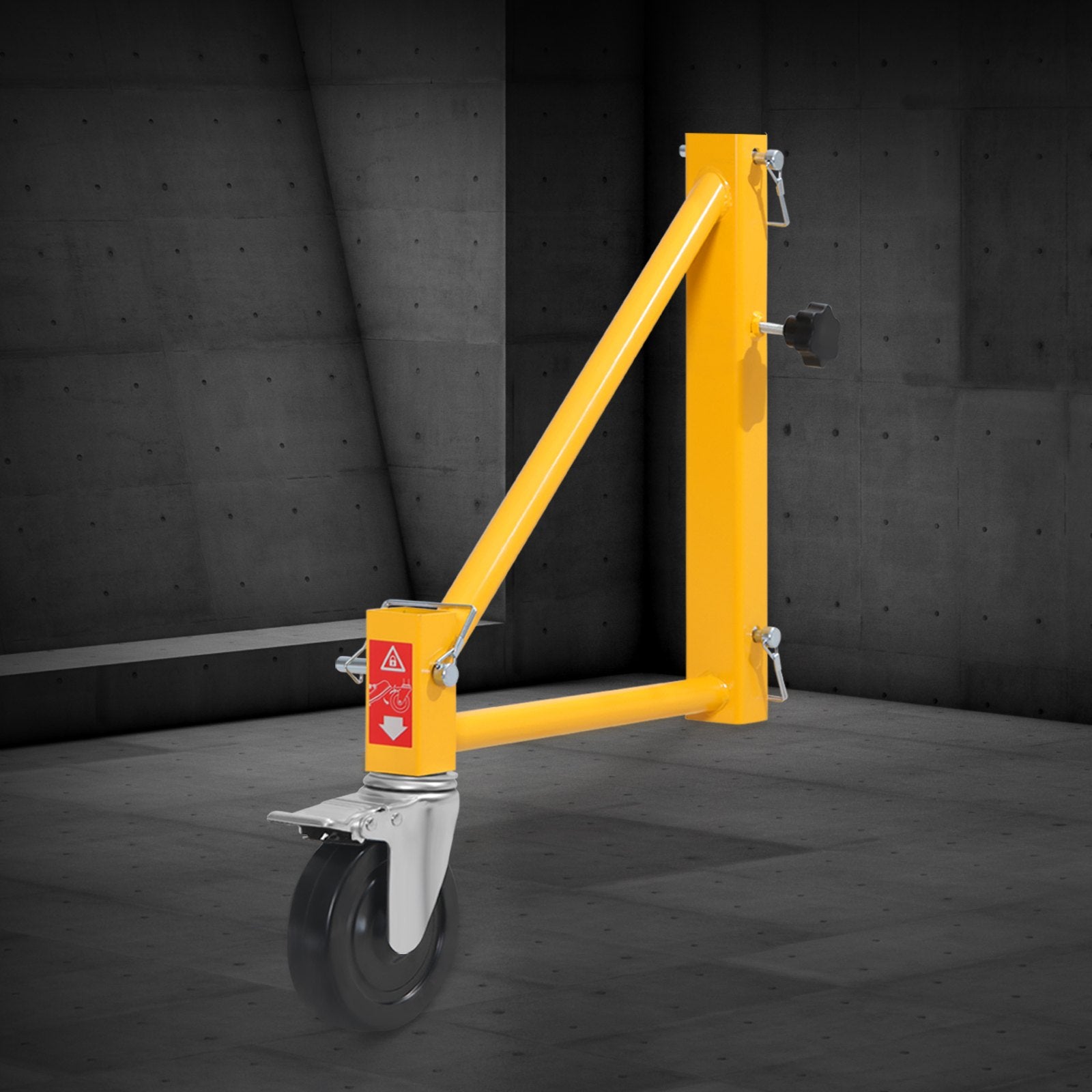 4-Pack Yellow Scaffold Outriggers with Swivel Casters, 1000 lbs Capacity, Rust-Proof Carbon Steel for Baker-Style Scaffolding Systems