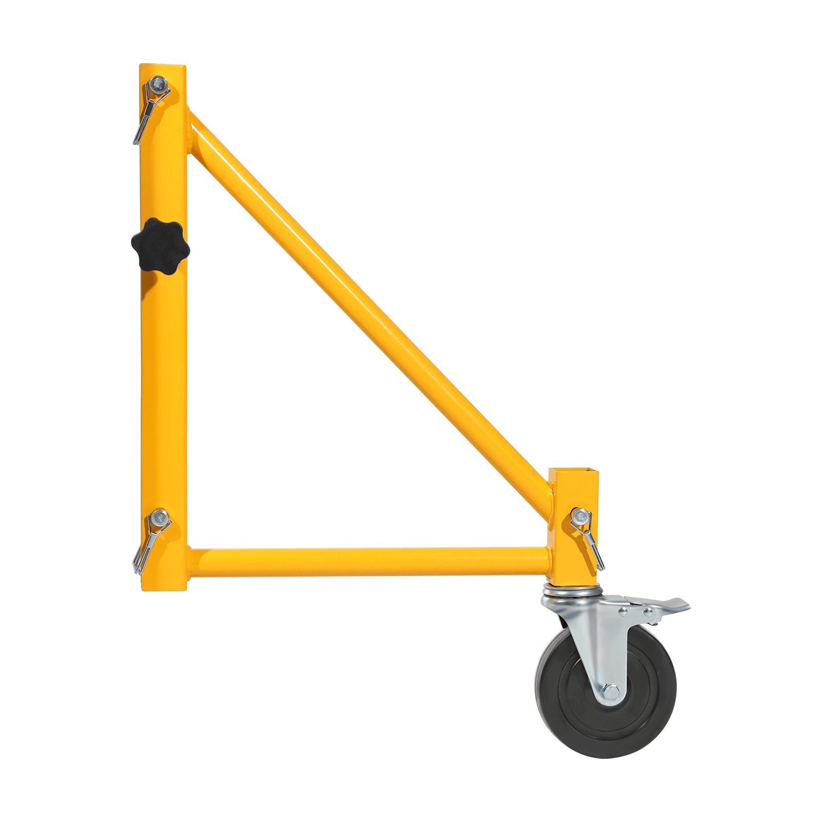 4-Pack Yellow Scaffold Outriggers with Swivel Casters, 1000 lbs Capacity, Rust-Proof Carbon Steel for Baker-Style Scaffolding Systems