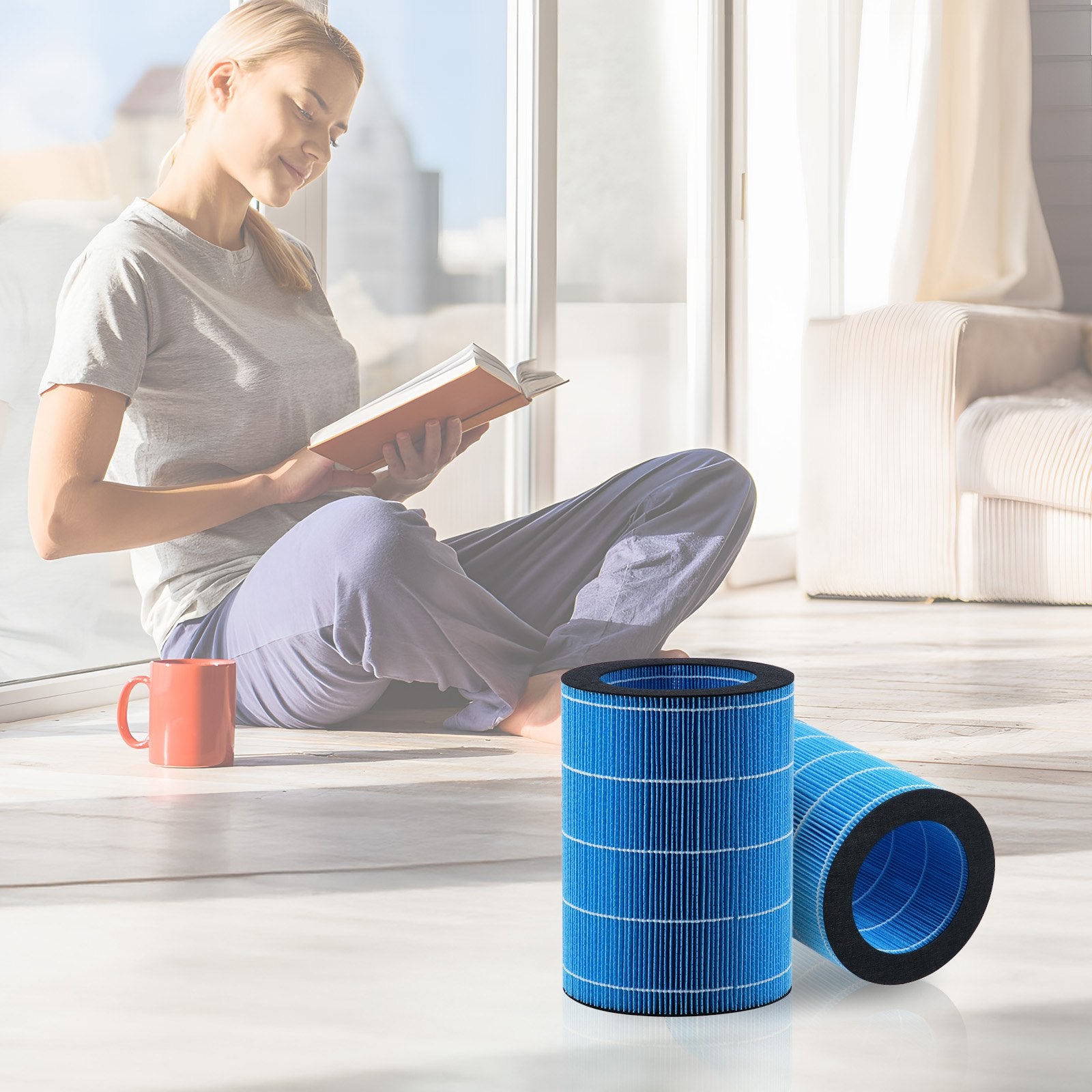 Enhanced Evaporative Humidifier Filter 2-Pack, Compatible with BZT-234 5L Model, Easy Install, Prolong Life, Efficient Humidification, Blue