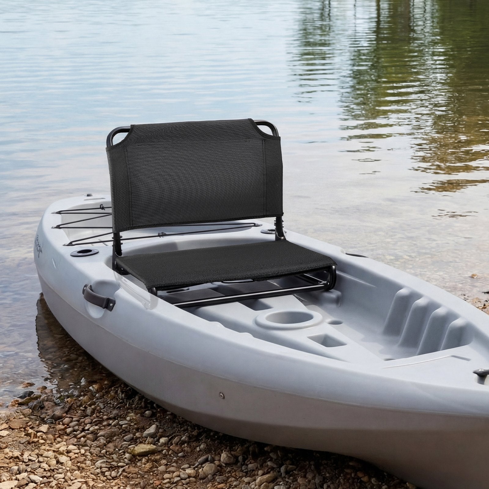 Folding Kayak Seat with Aluminum Alloy Frame, Comfortable Back Support, Easy Assembly for Paddling, Fishing, and Recreational Kayaking