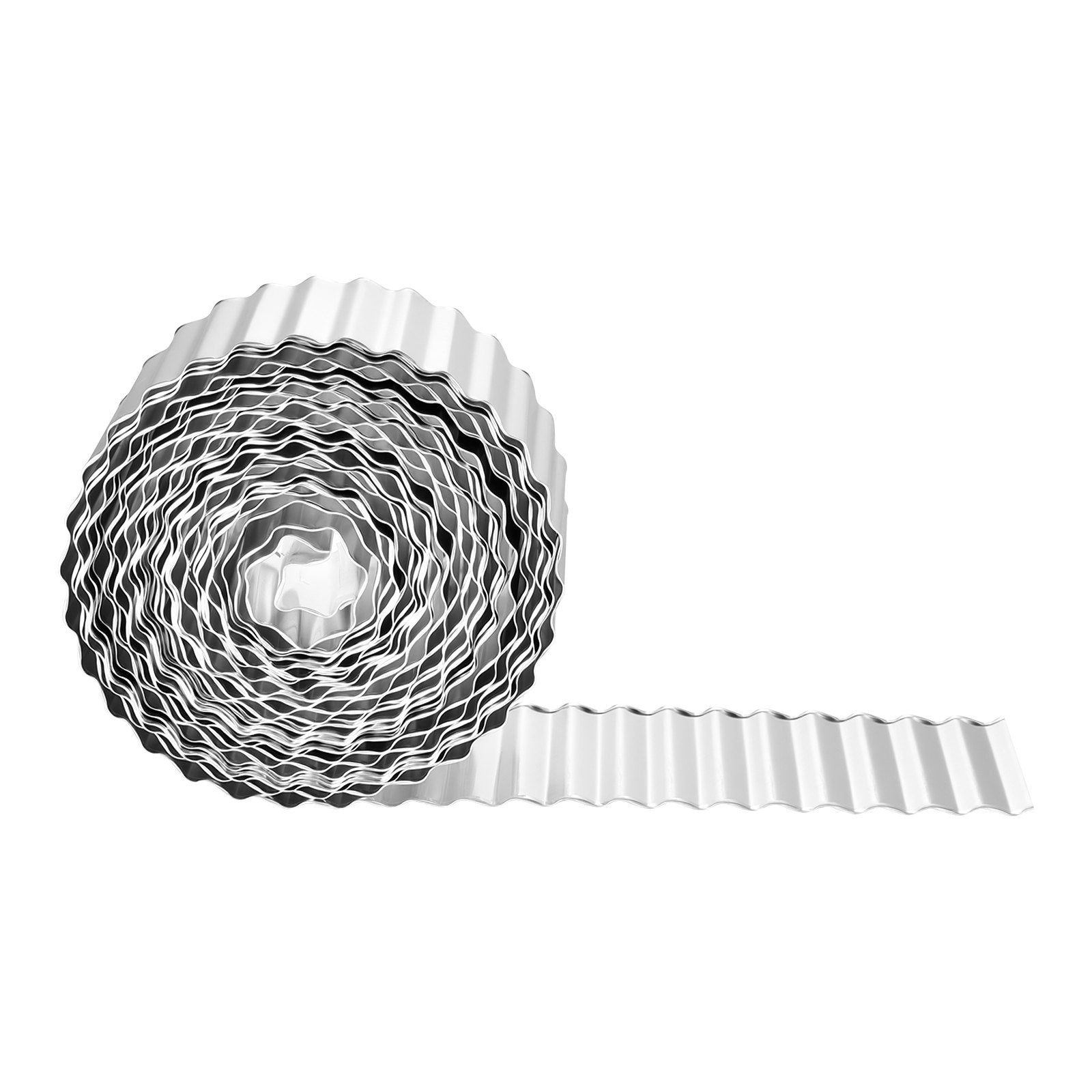 Durable 50 ft x 6 in Galvanized Steel Landscape Edging with Gloves, Easy Bendable Border for Gardens, Flower Beds, Pathways