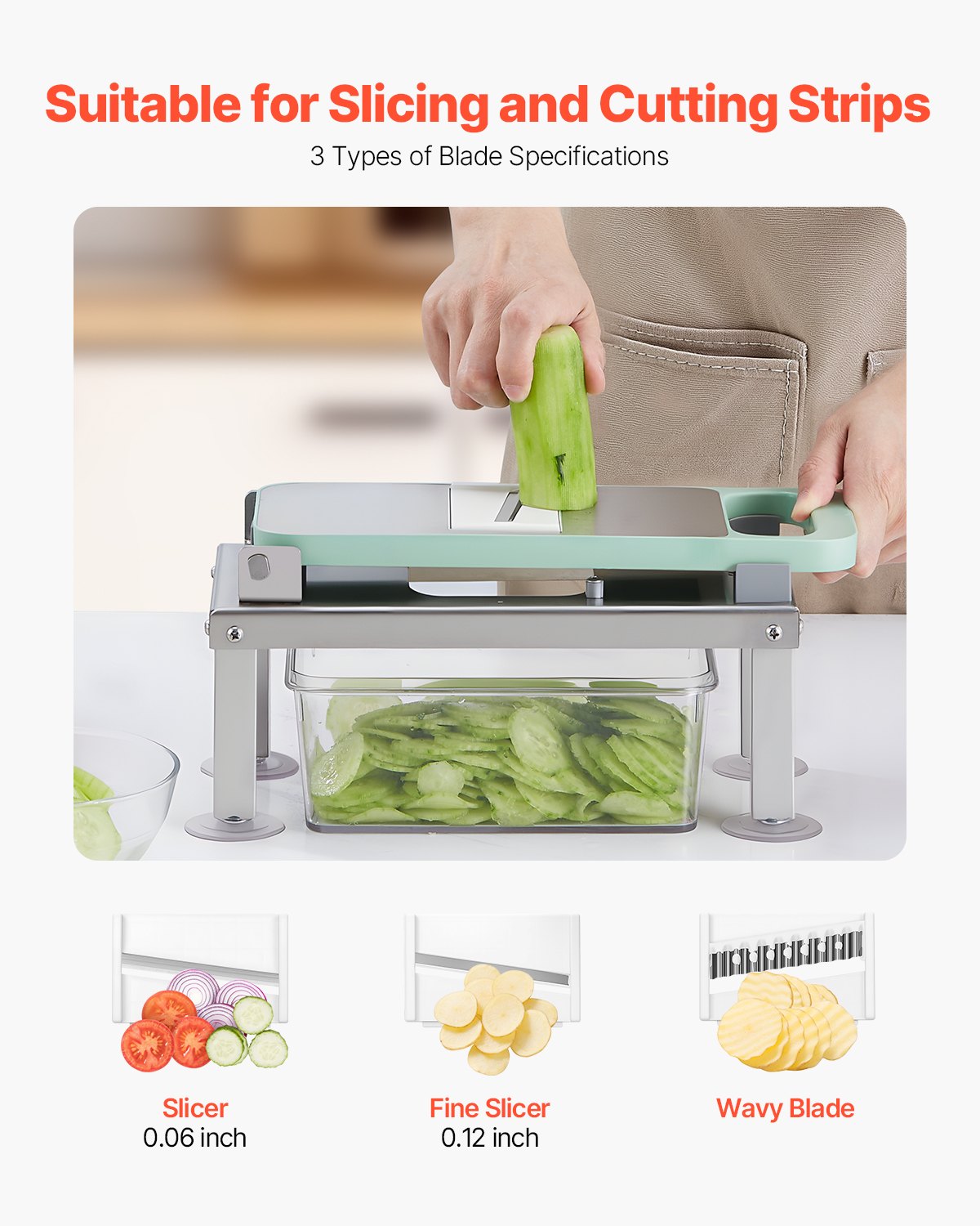 All-in-One Stainless Steel Vegetable Chopper & Mandoline Slicer with 8 Blades, Cheese Grater, Onion & Potato Dicer, Essential Kitchen Gadget