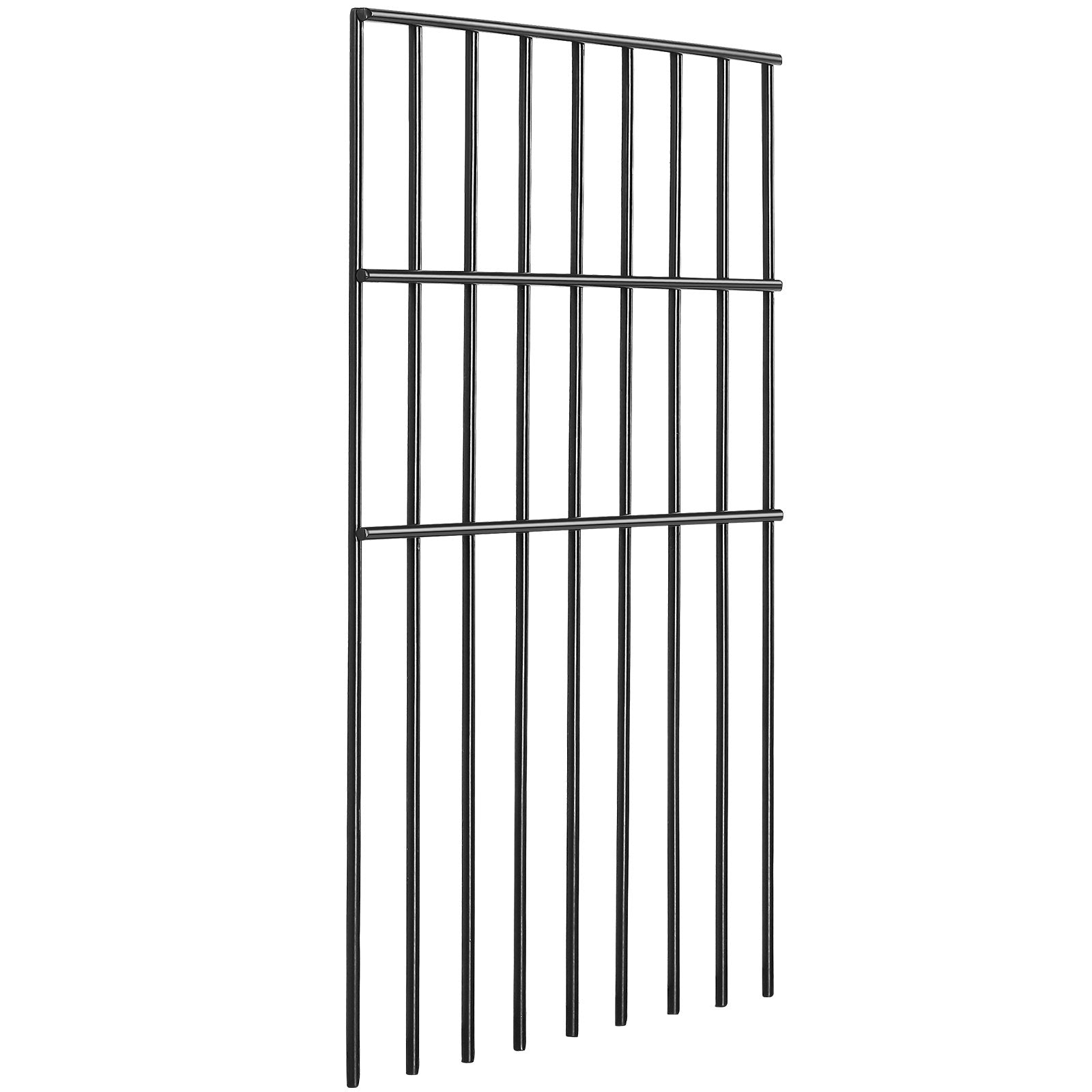 19-Pack Decorative Animal Barrier Fence, 17in Tall x 11ft Long, Durable Metal Dog Fence with 1.5 Inch Spike Spacing for Yard & Patio