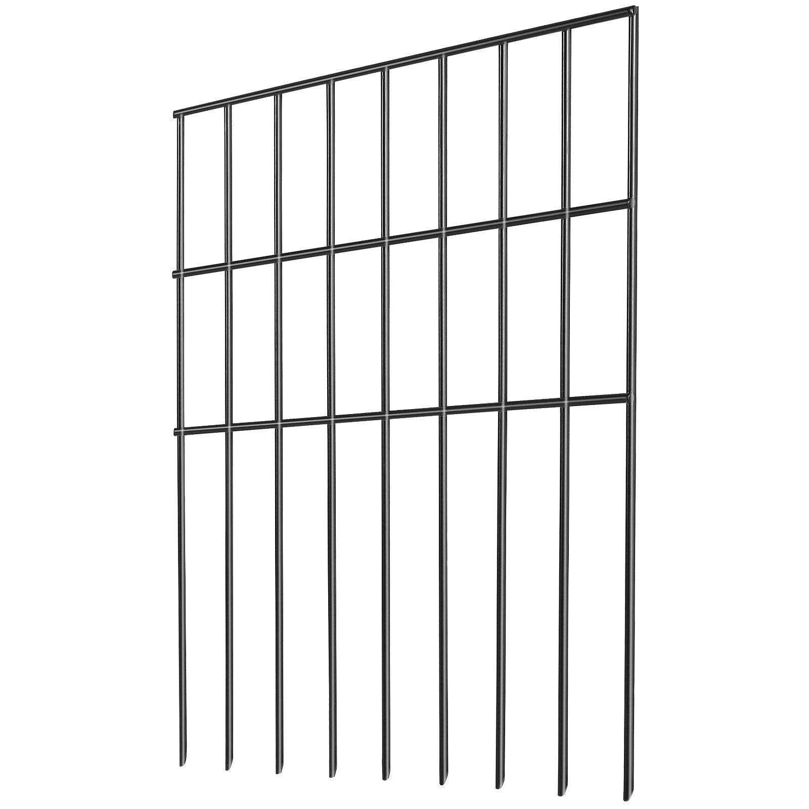 19-Pack Decorative Animal Barrier Fence, 17in Tall x 11ft Long, Durable Metal Dog Fence with 1.5 Inch Spike Spacing for Yard & Patio