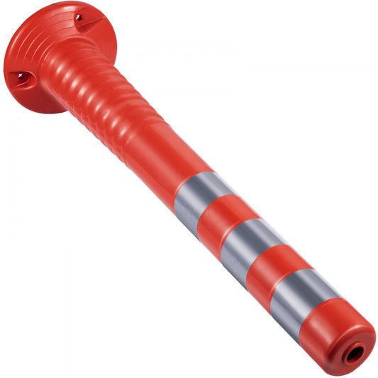 VEVOR Traffic Delineator, 6 PCS Posts Channelizer Cone, Delineator Post Kit 30” in Height, PU Traffic Post, Orange Safety Cones, Portable Spring Posts with Base, Barrier Cones with Reflective Bands