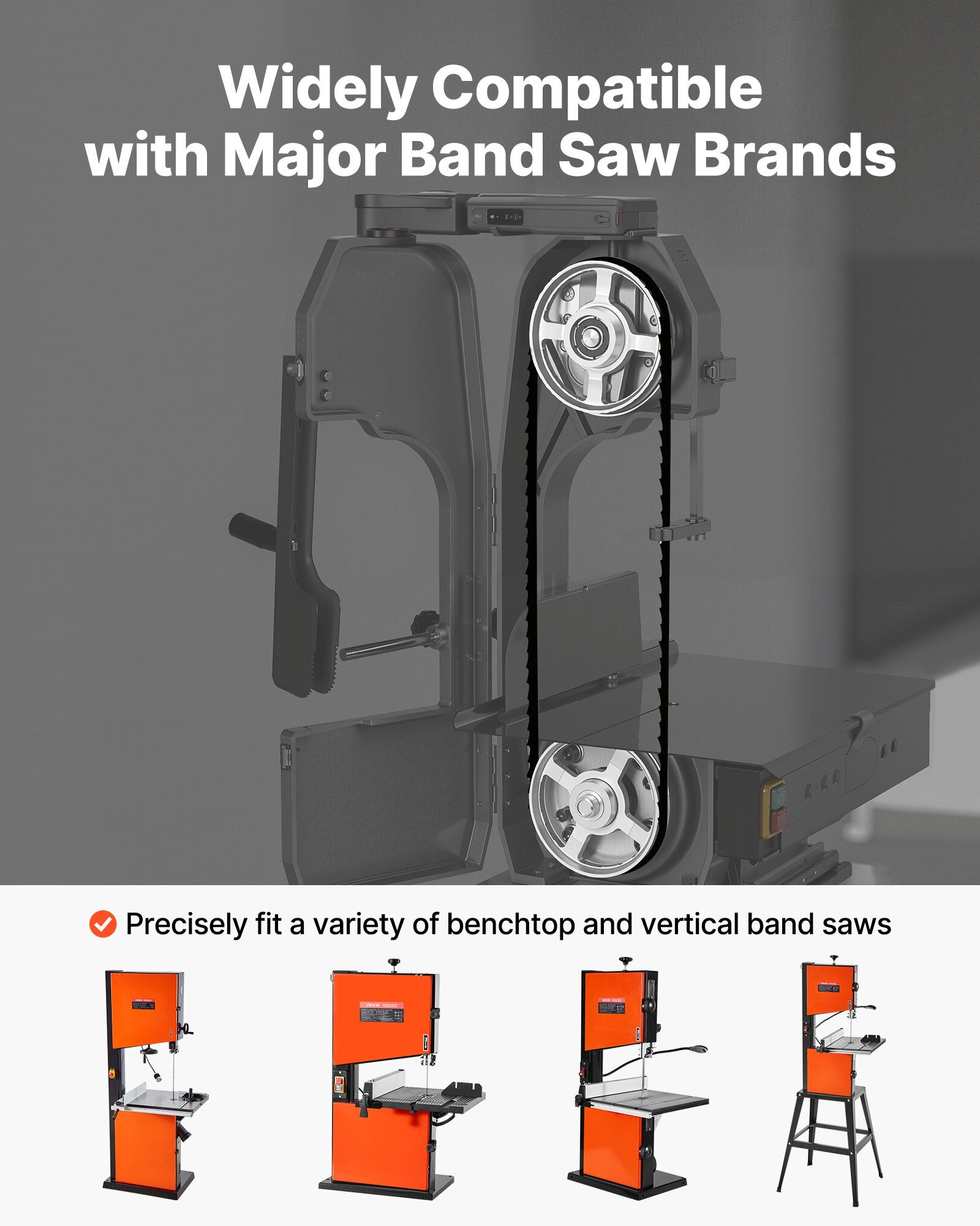 60-Inch Bandsaw Blade, 6 TPI, SK5 Carbon Steel, 15 HRC Hard Teeth, Fits Major Woodworking Bandsaws, 0.25-Inch Width, 1 Pack, High-Performance Cutting Tool