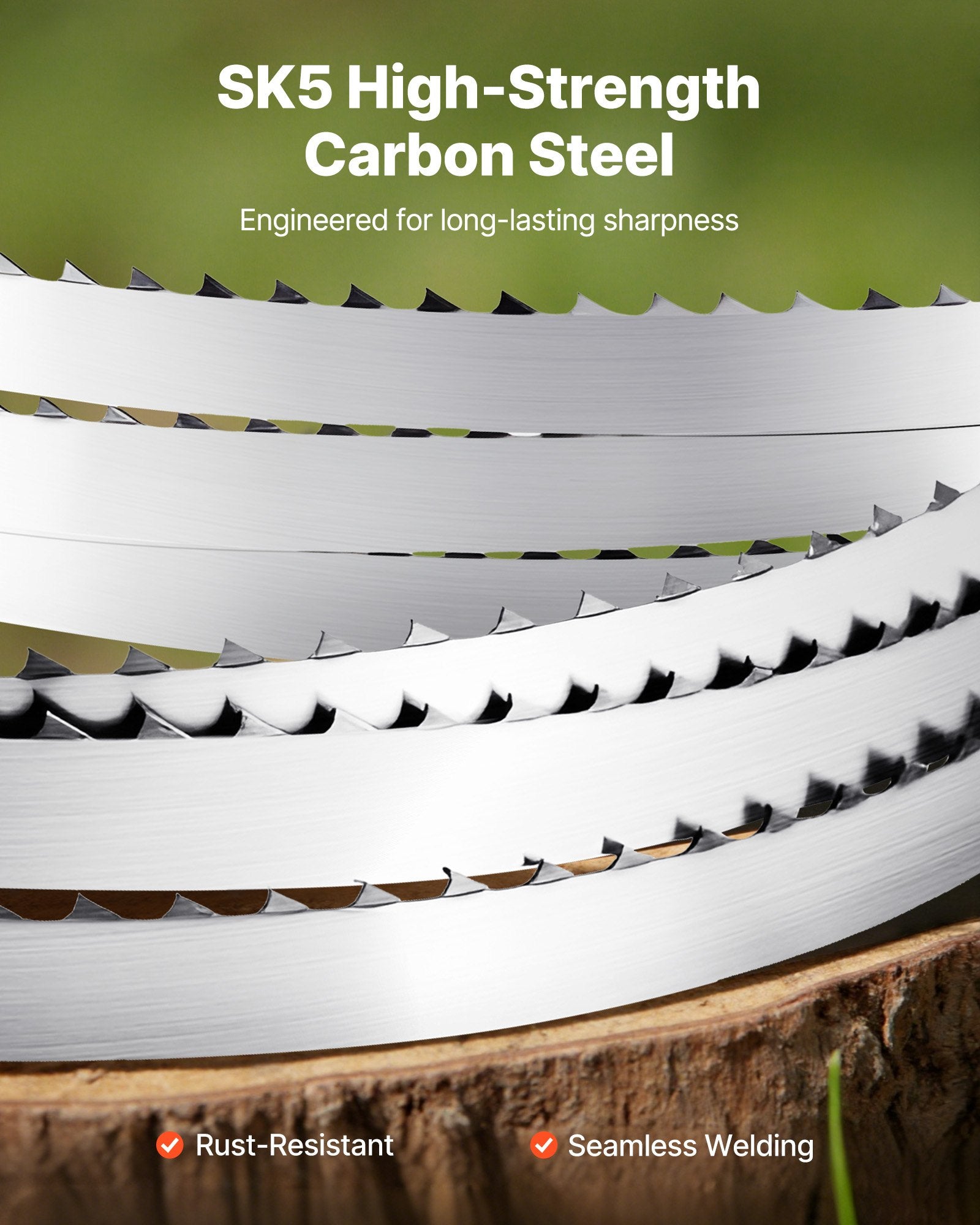 72 Inch Bandsaw Blade - Durable 4 TPI, 18 HRC Hardened Teeth, SK5 Carbon Steel, Fits Major Woodworking Saws, 0.5 Inch Width, 1 Pack