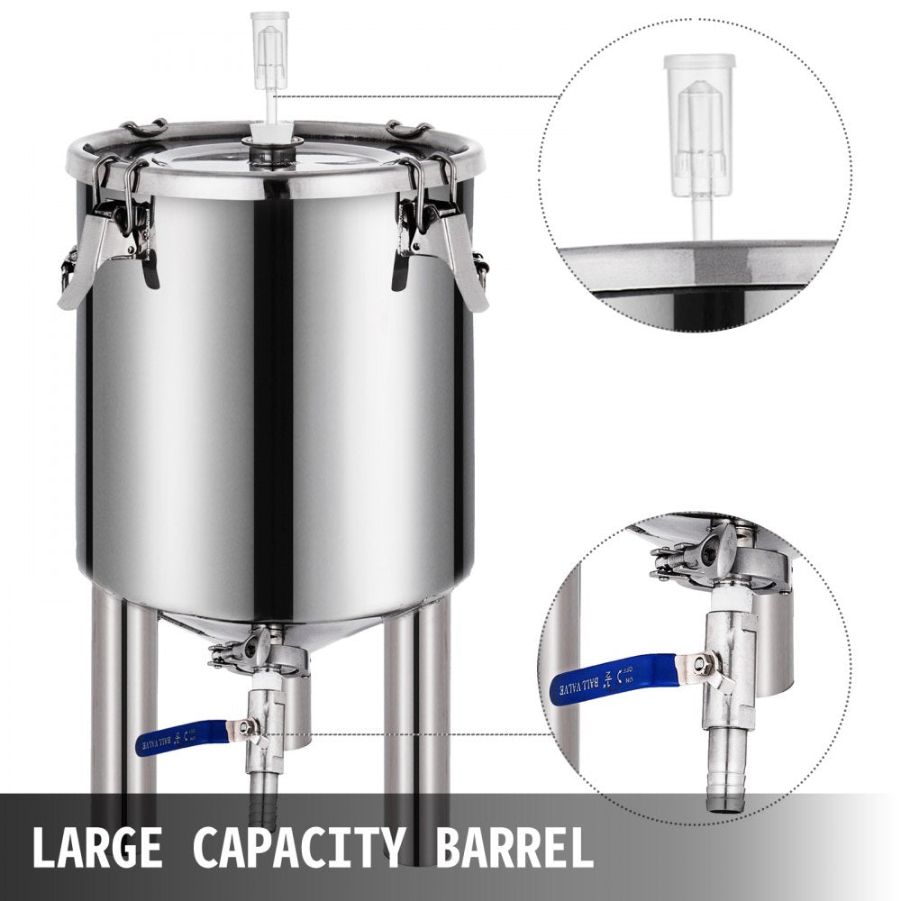 Stainless Steel 7 Gallon Conical Base Fermenter for Home Brewing Enthusiasts