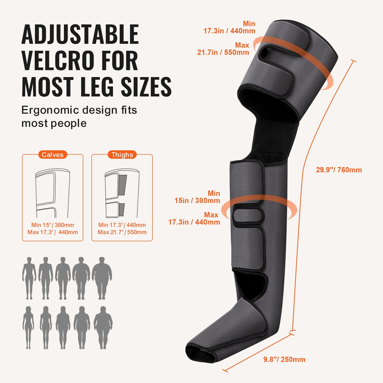Full Leg Massager with Air Compression for Foot, Calf, Thigh, Knee - 3 Modes & Intensities for Circulation, Pain Relief, Relaxation & Comfort
