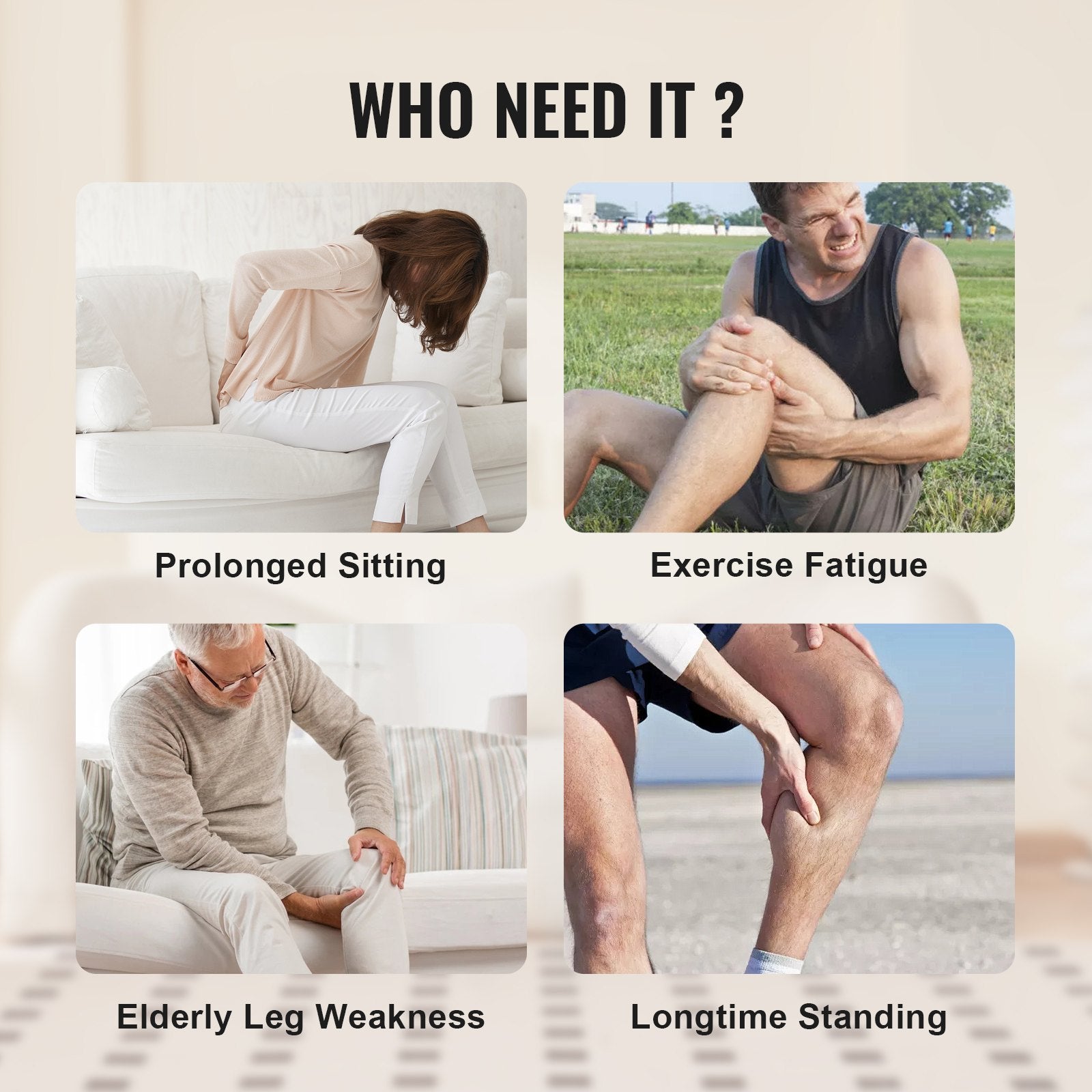 Full Leg Massager with Air Compression for Foot, Calf, Thigh, Knee - 3 Modes & Intensities for Circulation, Pain Relief, Relaxation & Comfort