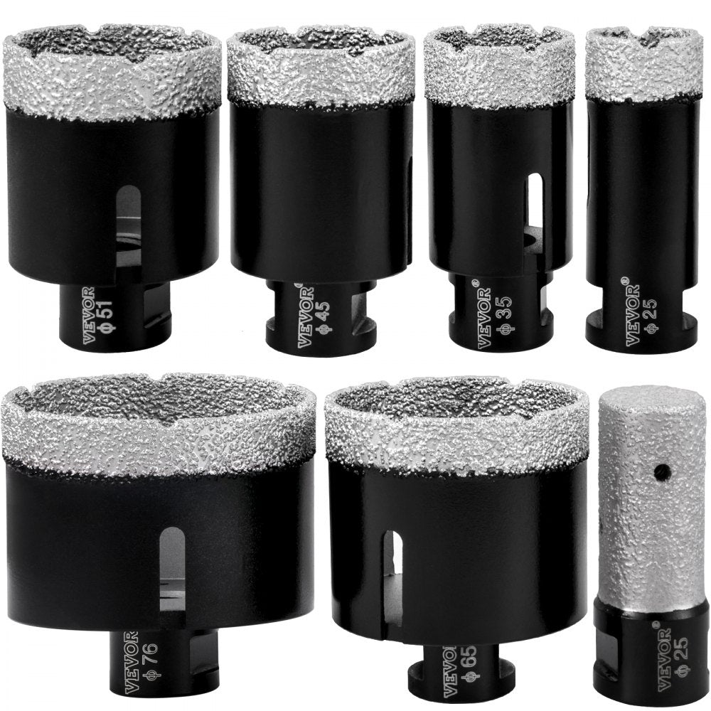 Versatile Diamond Hole Saw Kit for Tile, Ceramic, and Porcelain with Multiple Bit Sizes and SDS Compatibility