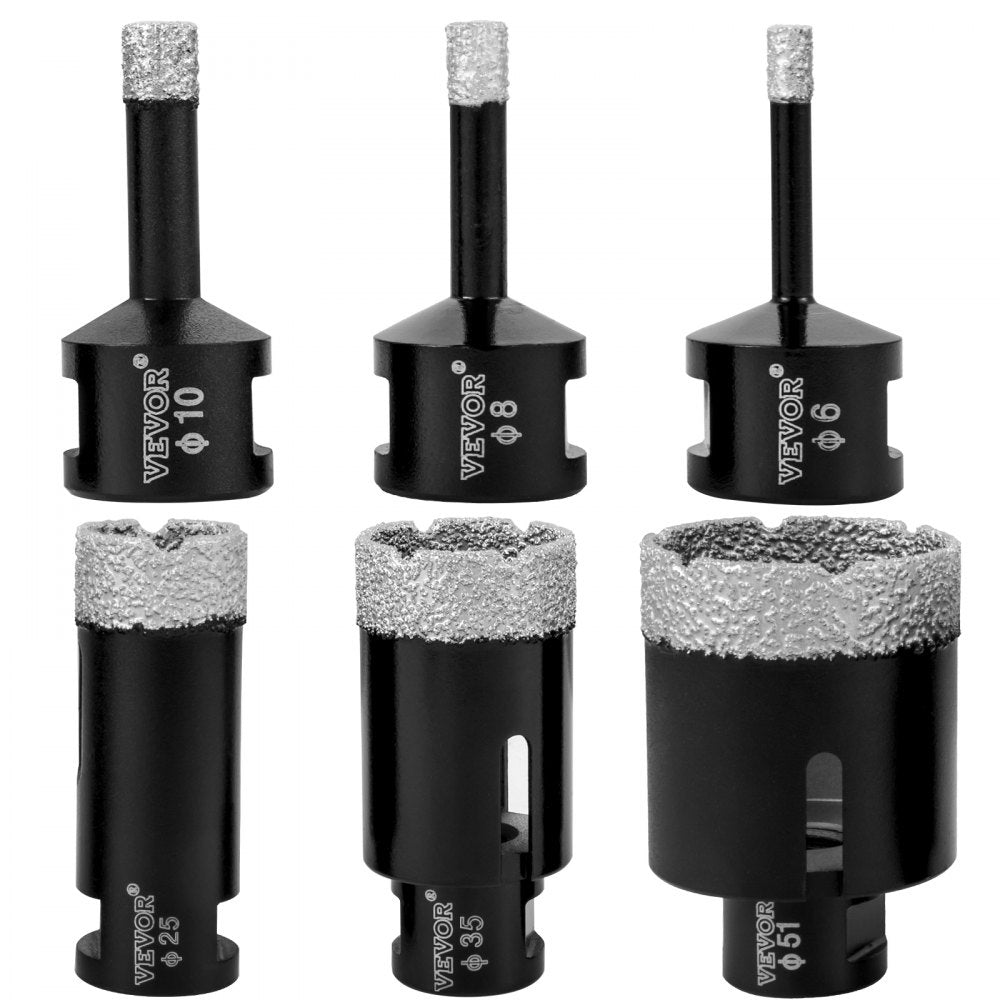 Versatile 6-Piece Diamond Drill Bit Set for Precise Tile and Stone Cutting