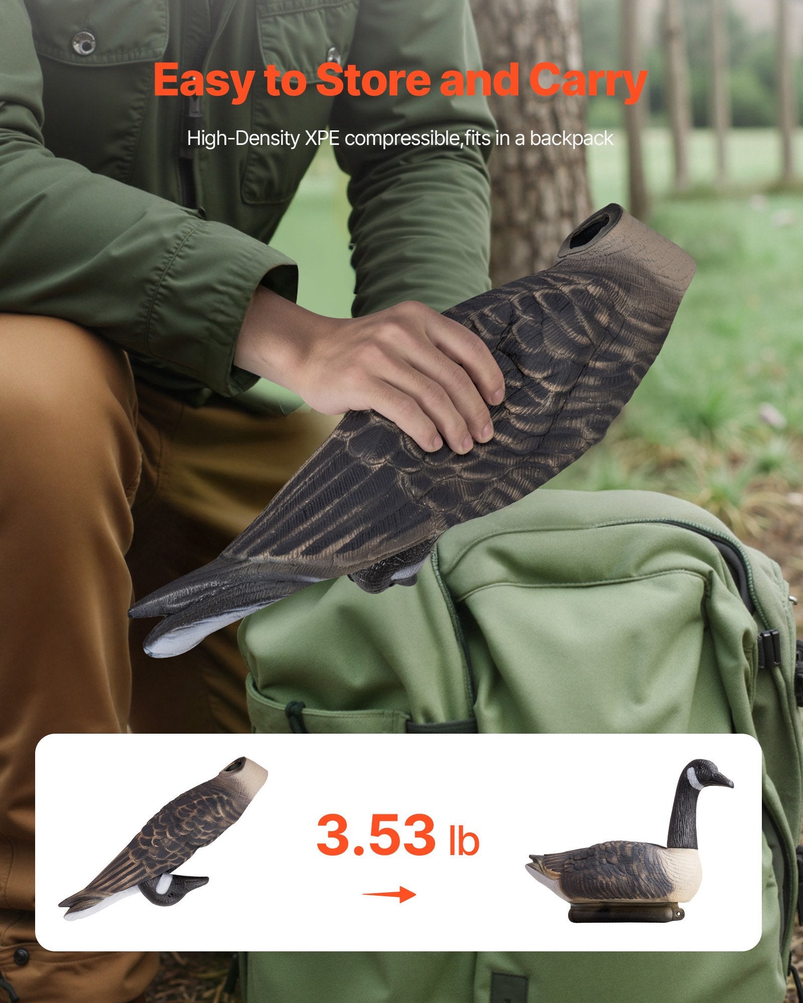Ultra Realistic Canada Goose Decoys for Waterfowl Hunting – Durable Floating Plastic for Pool, Pond, Lake, and Garden Decor, Easy to Carry, 6-Pack