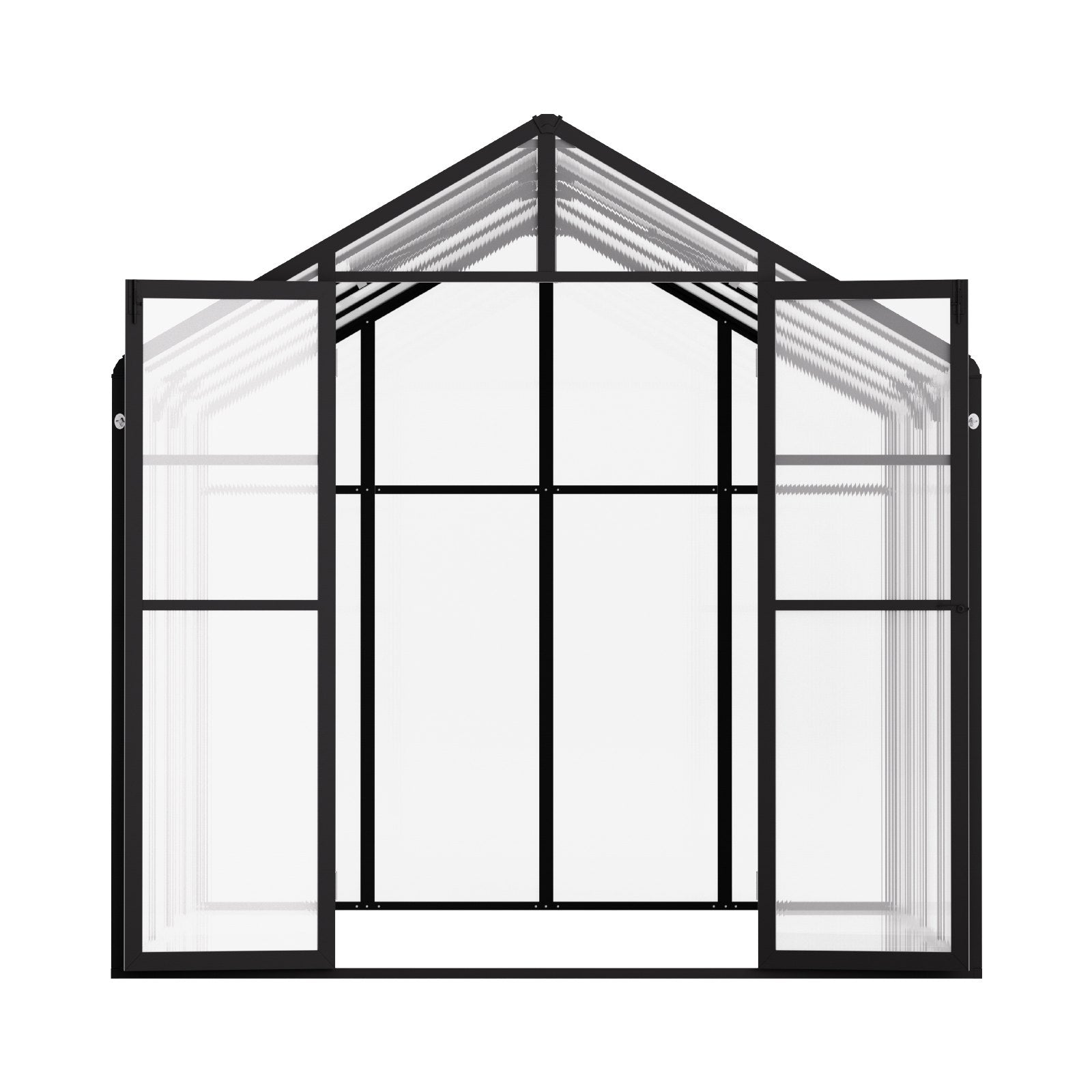 Spacious 8x10 Ft Polycarbonate Greenhouse with Dual Vents and Hinged Door, Durable Aluminum Frame for Outdoor Gardens and Backyards