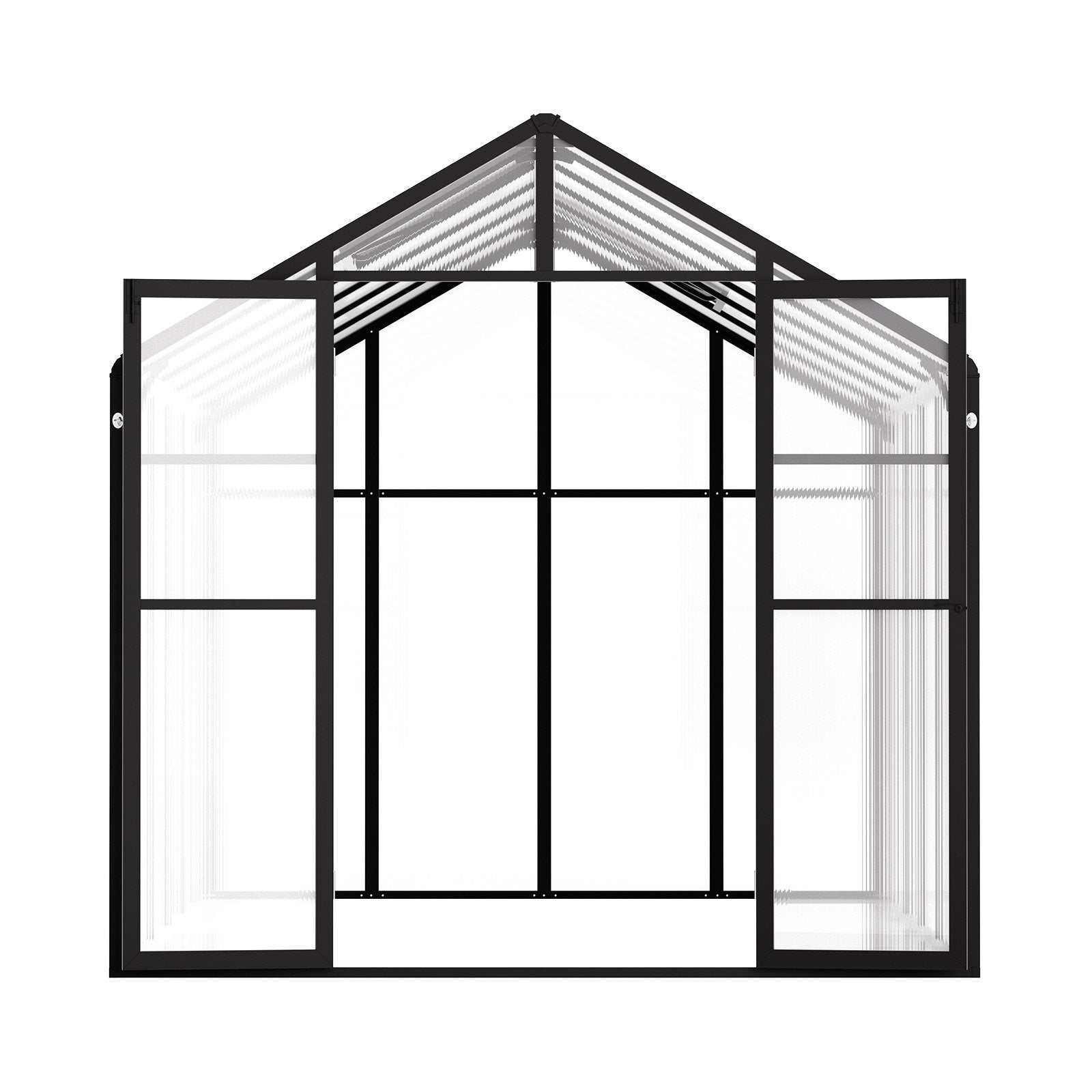 Spacious 8x12 Ft Polycarbonate Garden Greenhouse with Dual Vent Windows, Sturdy Aluminum Frame & Hinged Door for Outdoor Plant Protection