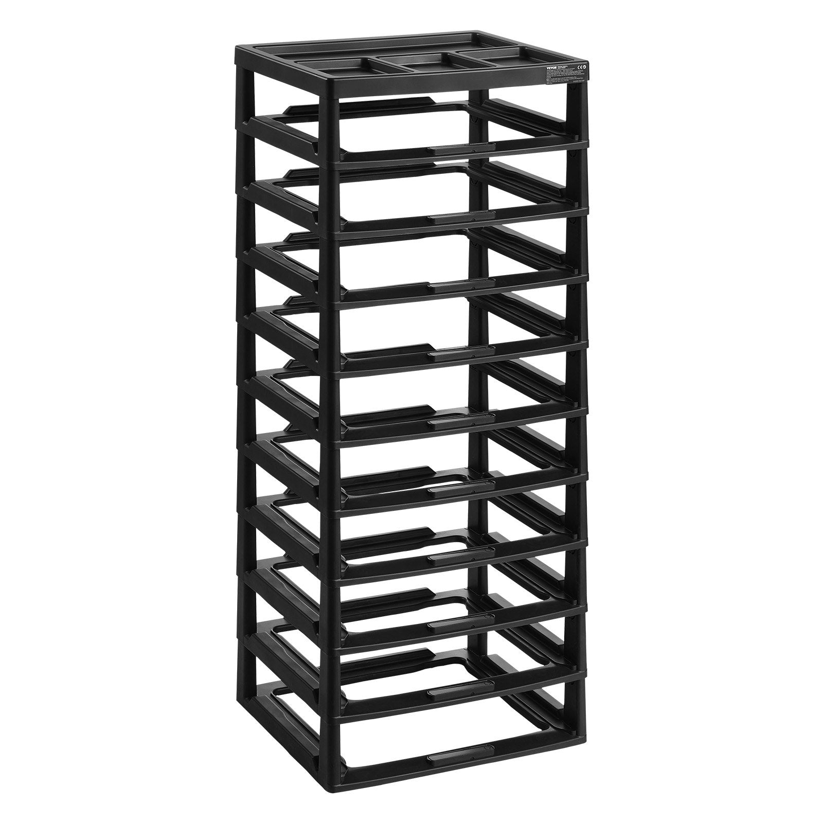 10-Tier PP Plastic Storage Organizer with Black Frame - Multifunctional Scrapbook Storage for Office, Art, and Craft Essentials, 100 lbs Capacity