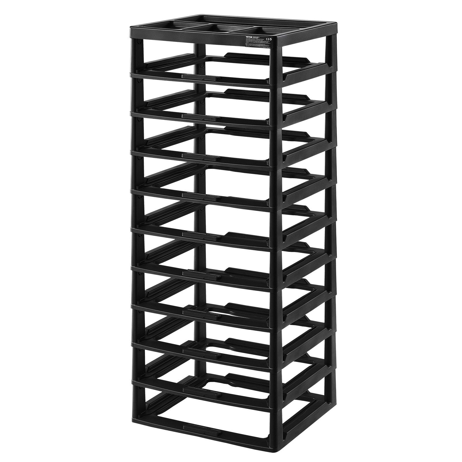 10-Tier PP Plastic Storage Organizer with Black Frame - Multifunctional Scrapbook Storage for Office, Art, and Craft Essentials, 100 lbs Capacity