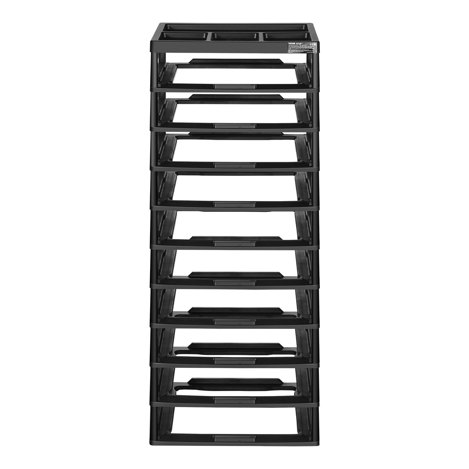 10-Tier PP Plastic Storage Organizer with Black Frame - Multifunctional Scrapbook Storage for Office, Art, and Craft Essentials, 100 lbs Capacity