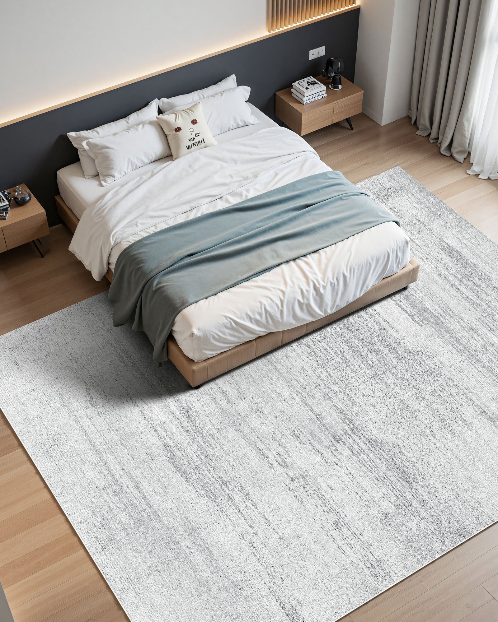 Large 10x14 ft Washable Gray Area Rug - Soft, Non-Slip, Tear-Resistant Carpet for Bedroom, Living Room, Kids Room, Office, Pet & Child Friendly, Modern Indoor Mat