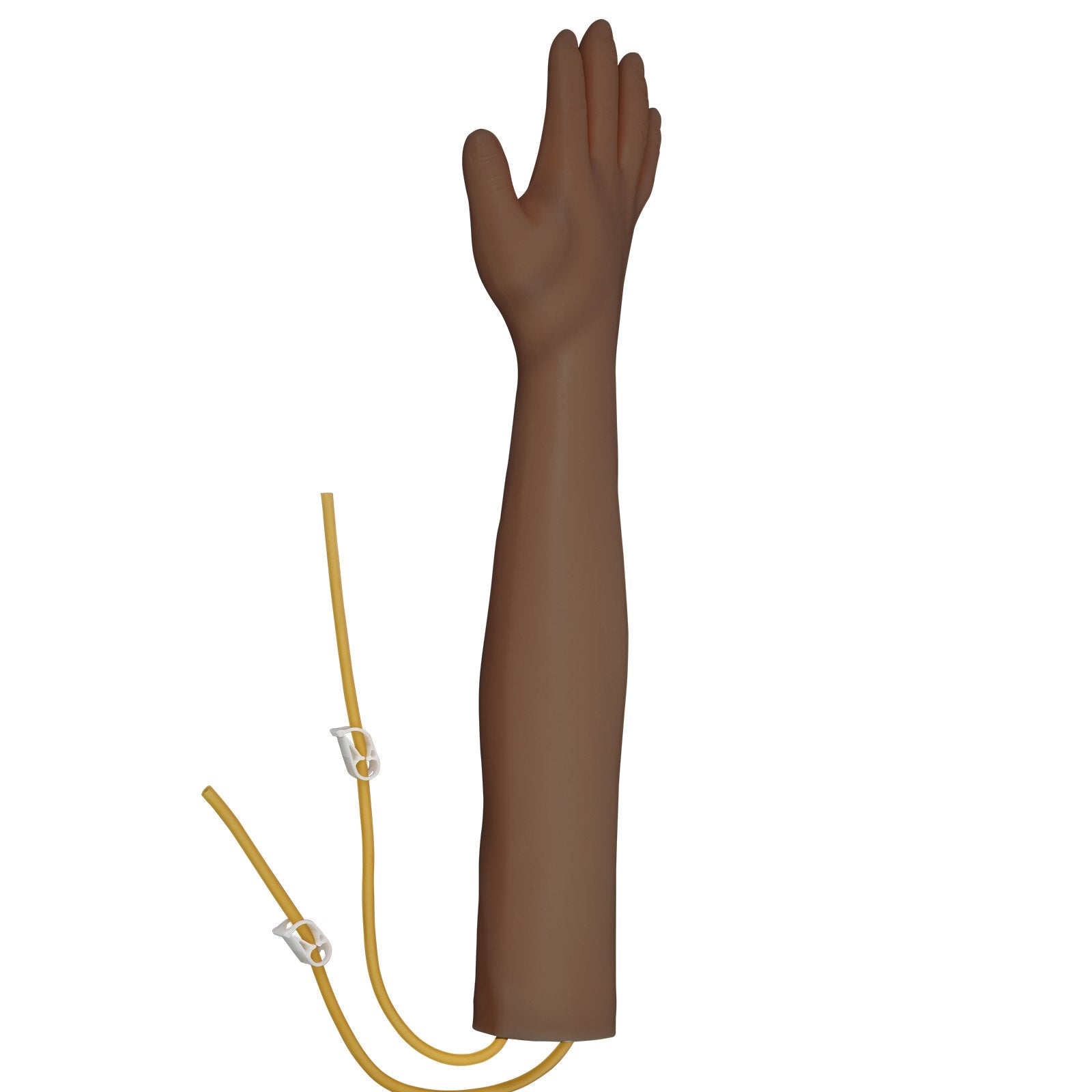 Intravenous Practice Arm Kit with Dark Skin, PVC Phlebotomy Arm for Venipuncture, Adjustable Infusion Stand, Realistic IV Training Tool