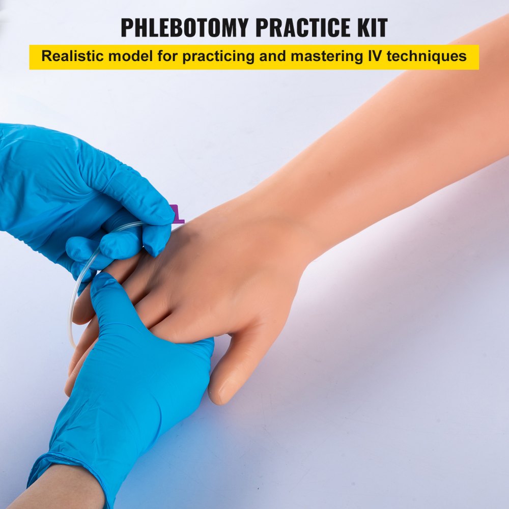 Comprehensive Phlebotomy and IV Venipuncture Training Arm Kit for Student and Professional Skill Enhancement with Convenient Carrying Bag