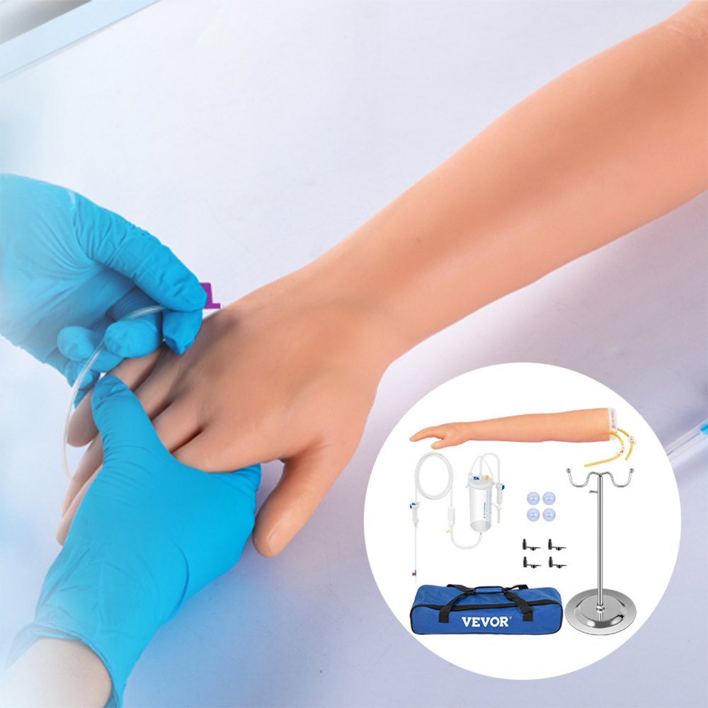 Comprehensive Phlebotomy and IV Venipuncture Training Arm Kit for Student and Professional Skill Enhancement with Convenient Carrying Bag